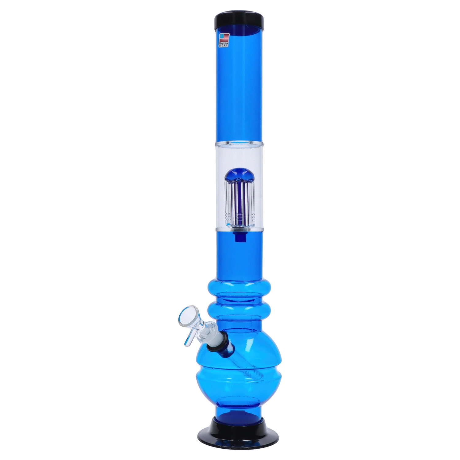 JM Plastics Bubble Base with Glass Perc Acrylic Bong
