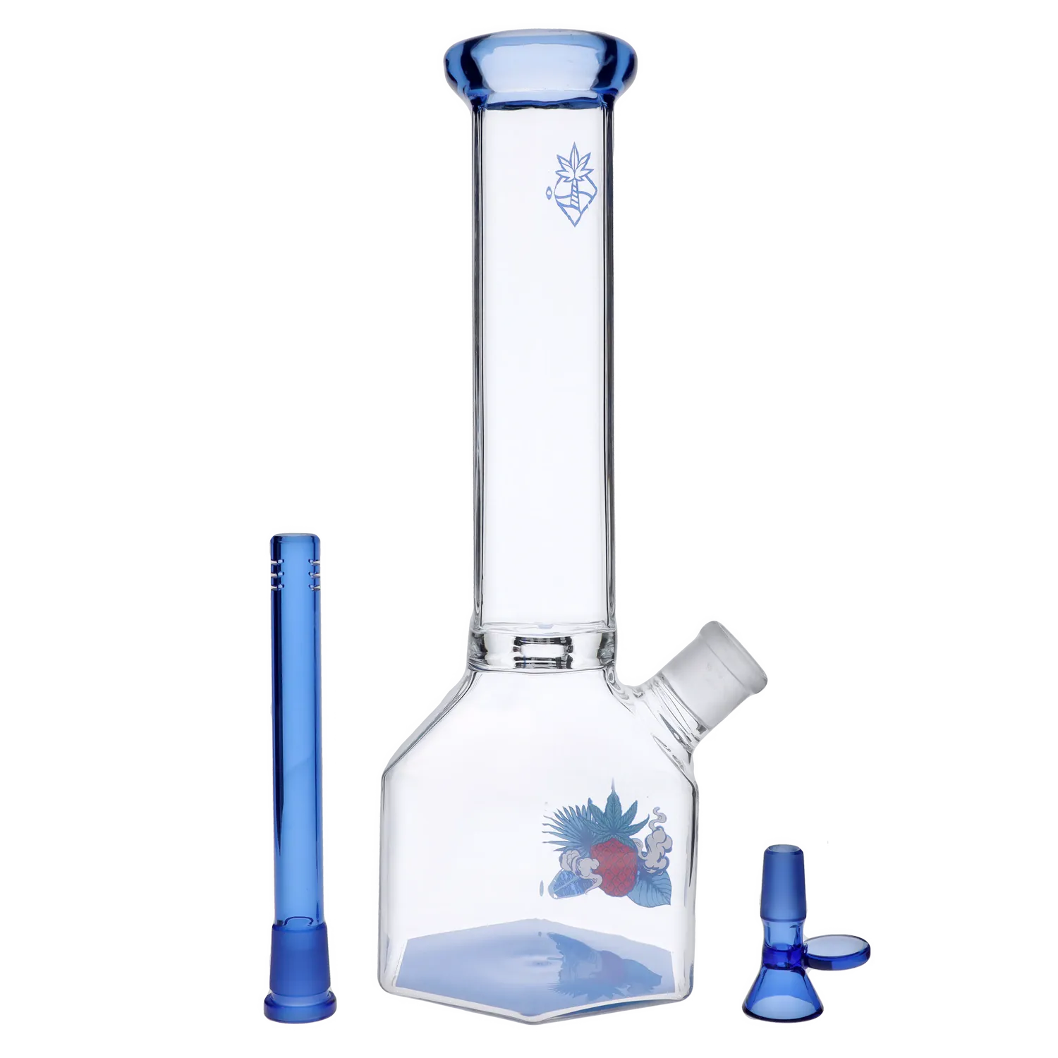 Cabana Cannabis Co. Pineapple Water Pipe Light Blue - 12in