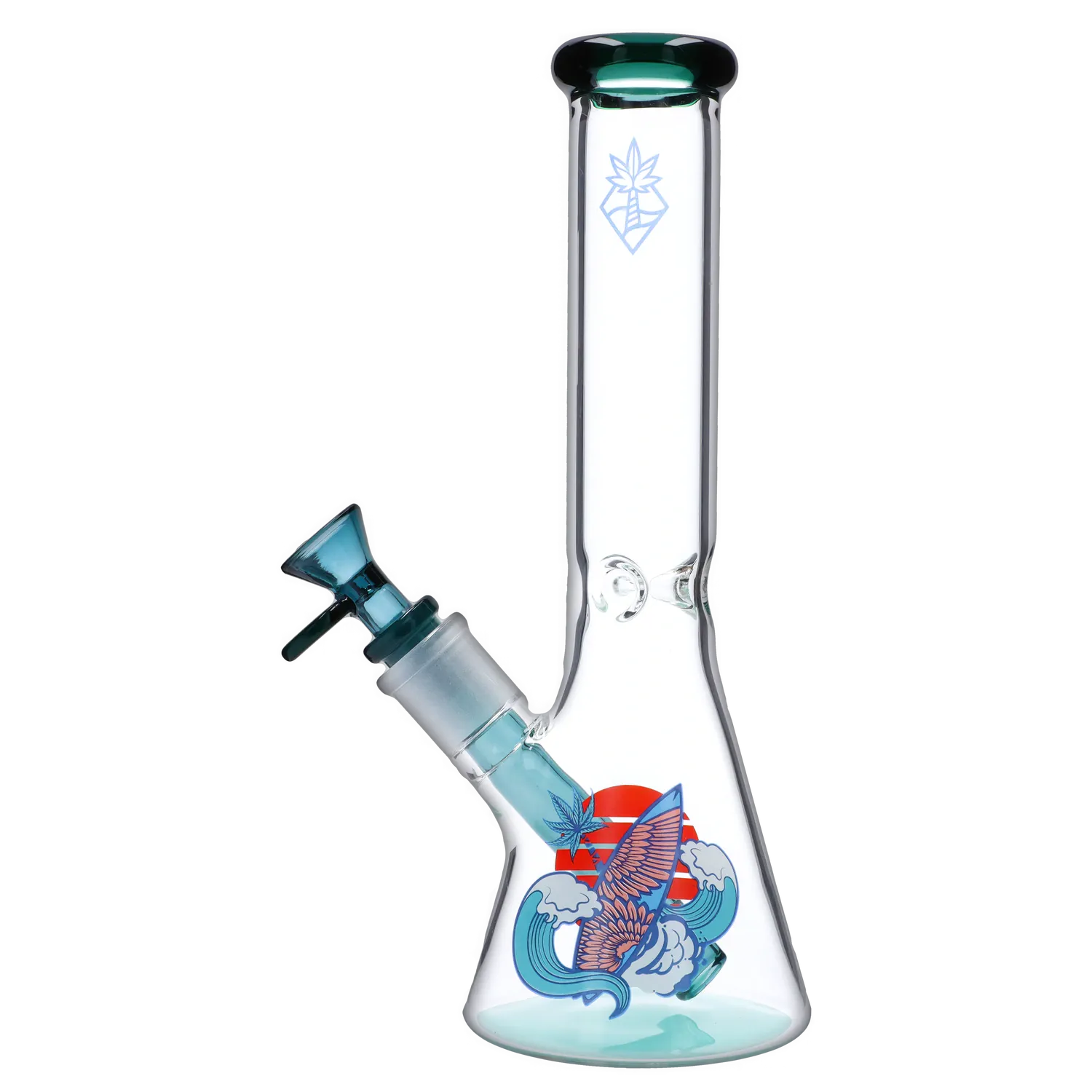 Cabana Cannabis Co. Surf Board Water Pipe Teal - 10in