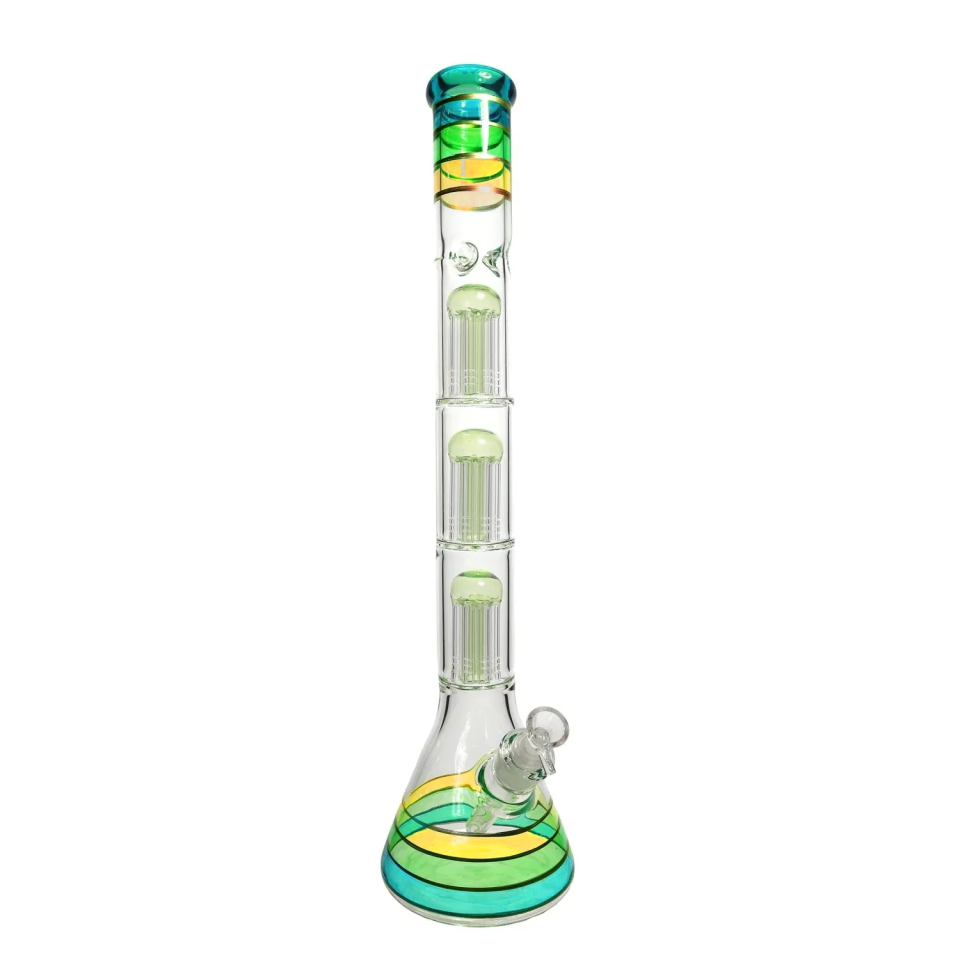 GC Triple Chamber Mushroom Perc Beaker Water Pipe - 22 in.