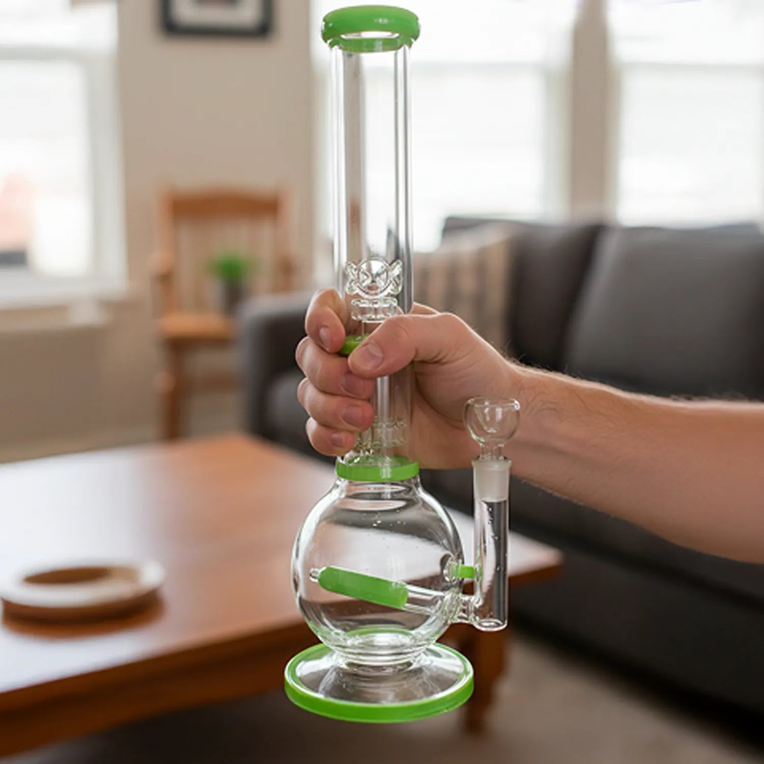 GC Inline Glass Ball with UFO & Circ Perc Water Pipe - 16 in.