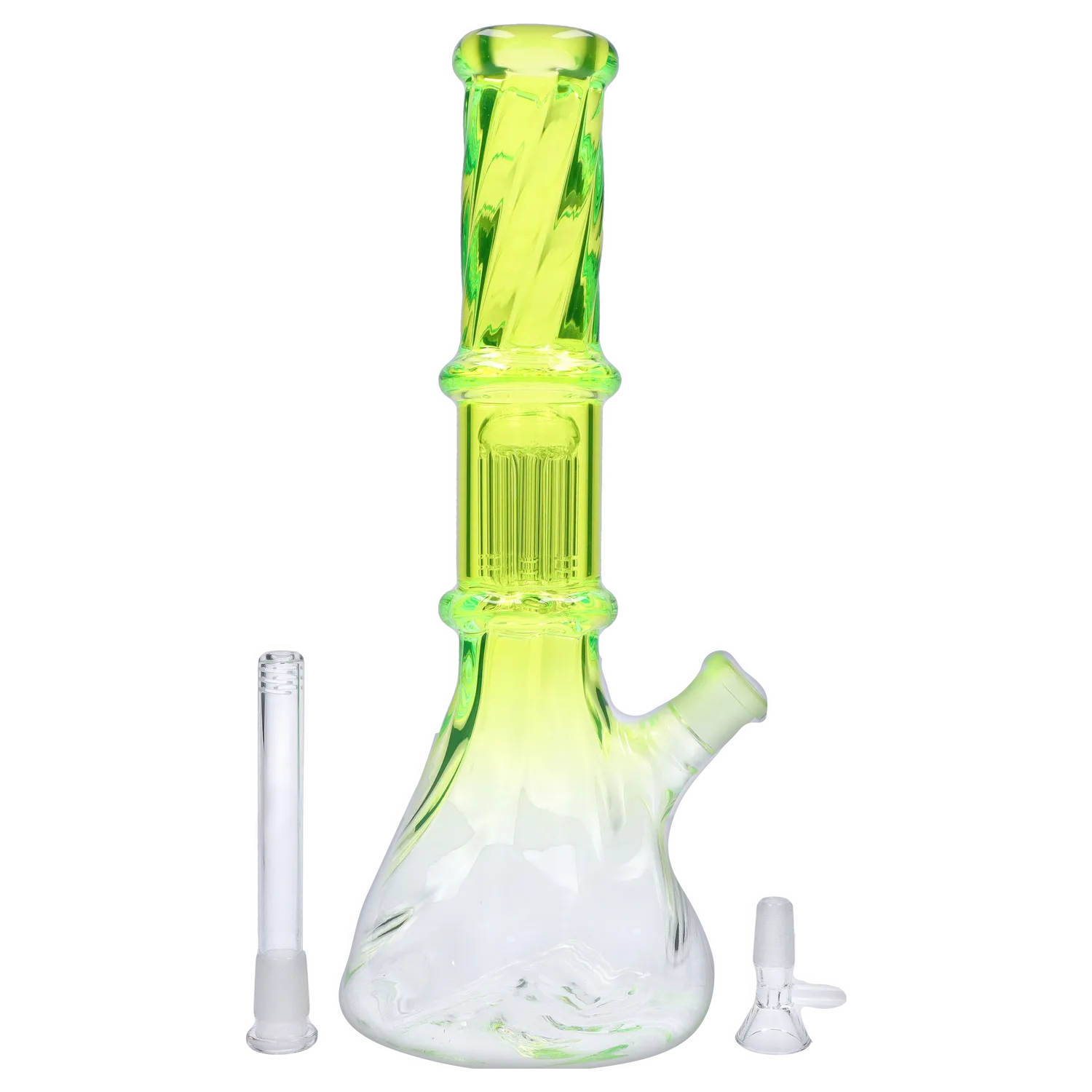 GC Twisted Neon Beaker with Tree Perc