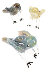 Primate Glass Silver Fumed Color-Changing Glass Bird Hand Pipe “Songbird” – Assorted