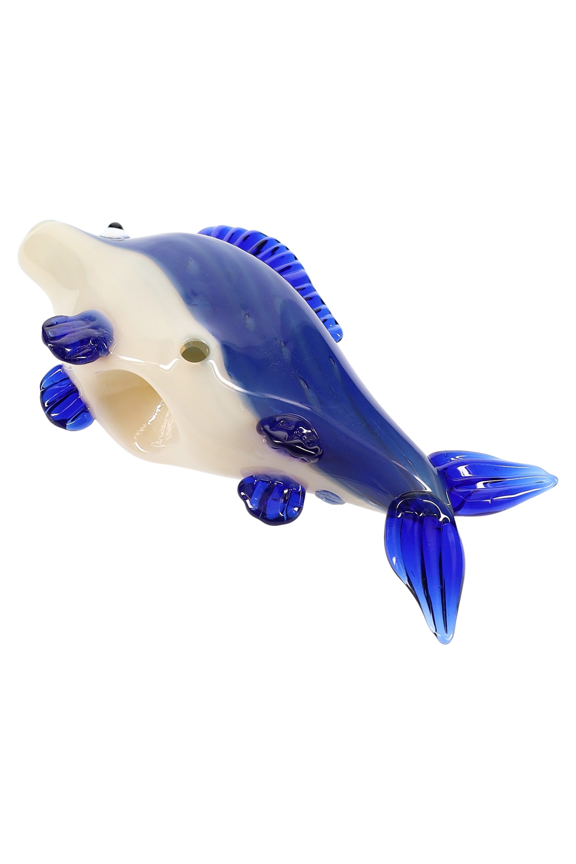 Primate Glass Fish Hand Pipe “Reef Runner” – Silver Fumed – Assorted Colors