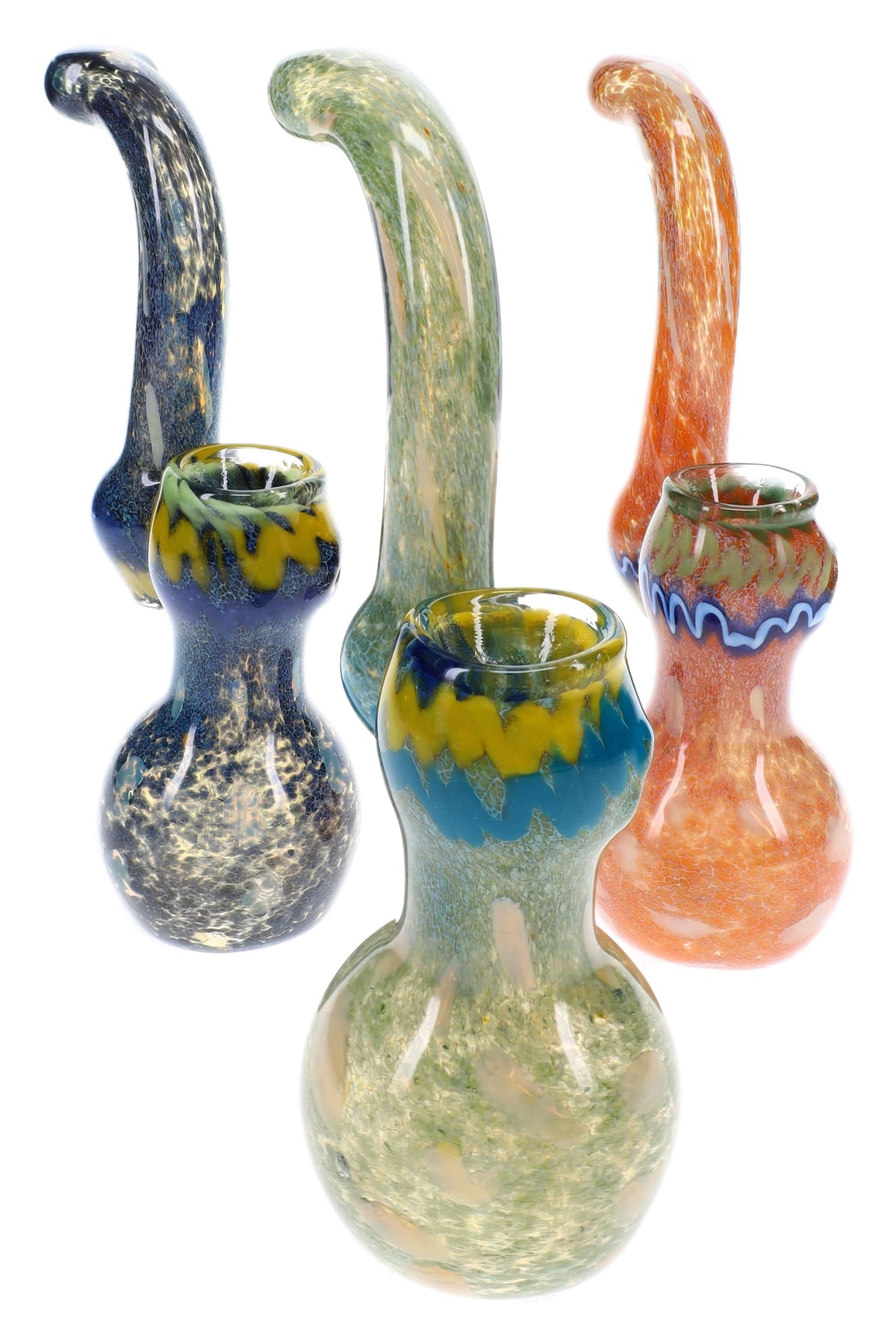 Primate Glass Silver Fumed Frit Sherlock Bubbler “Frit Wizard” – 6½″ – Assorted Colors