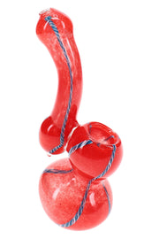 Primate Glass Frit Striped Sherlock Bubbler “Pocket Sleuth” – 5″ – Assorted Colors