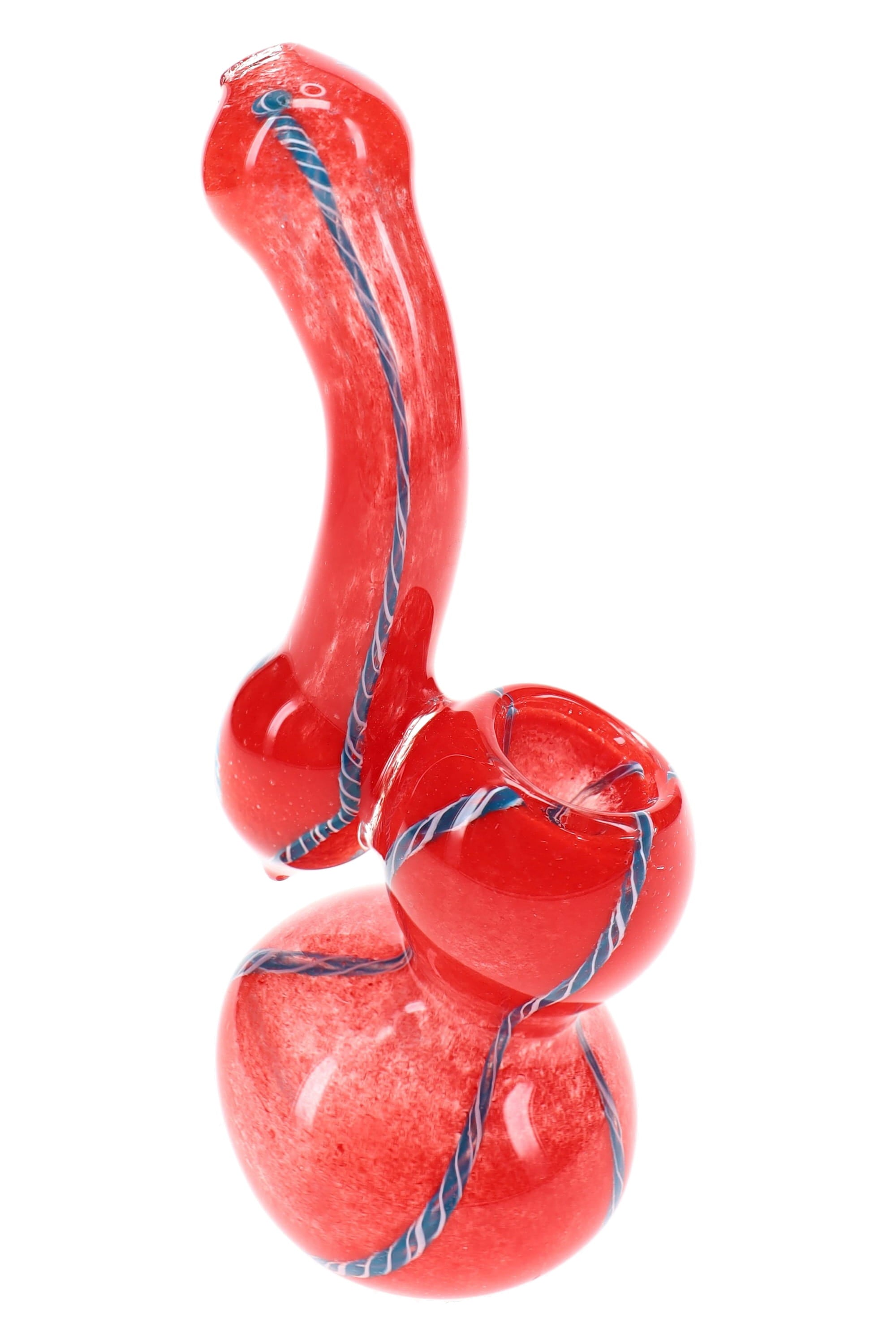Primate Glass Frit Striped Sherlock Bubbler “Pocket Sleuth” – 5″ – Assorted Colors