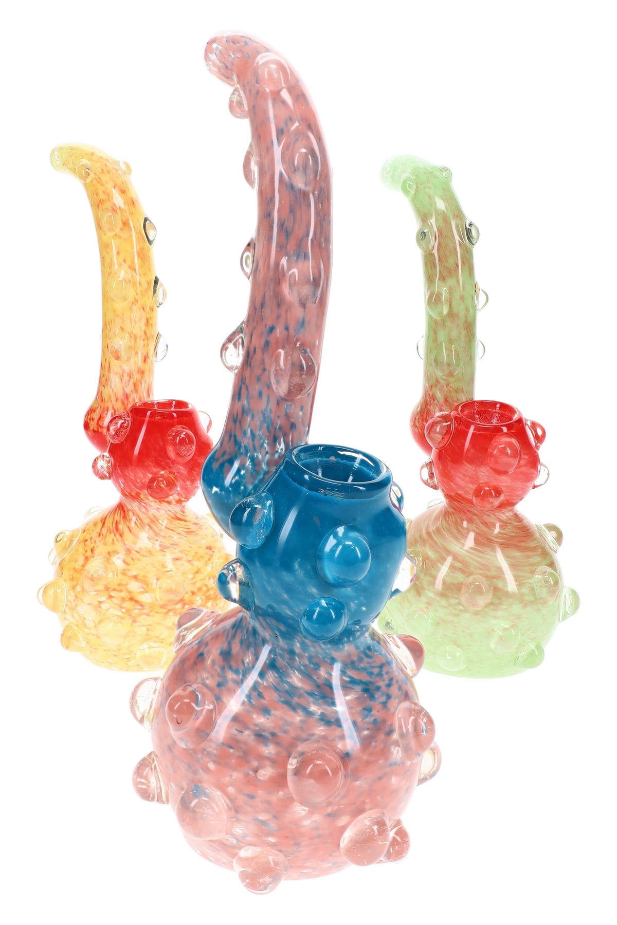 Primate Glass Thick Frit Sherlock Bubbler “Marble Maven” – 9″ – Assorted Colors