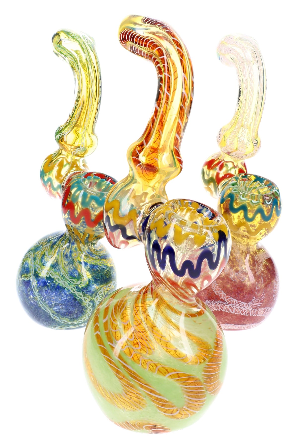 Primate Glass Silver Fumed Frit Sherlock Bubbler “Frit Wizard” – 7″ – Assorted Colors