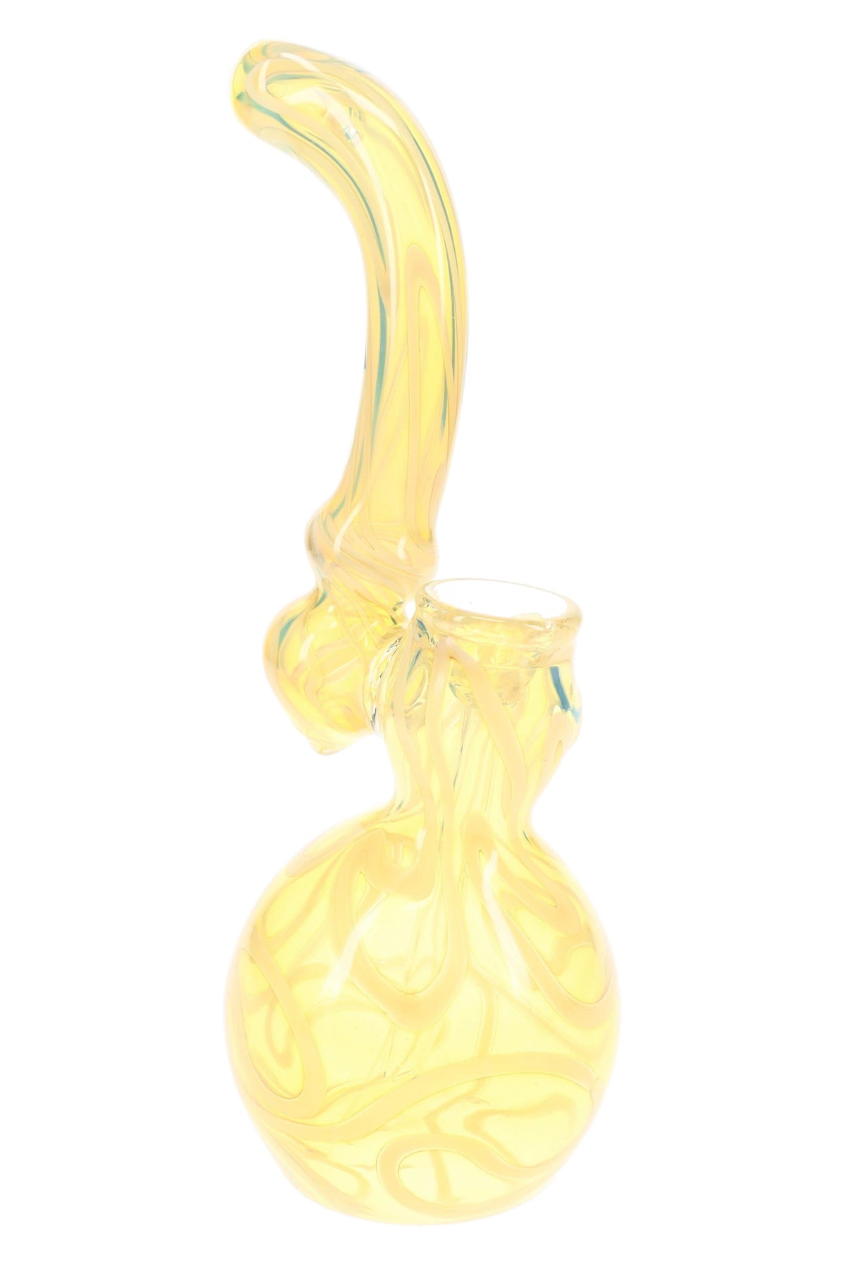 Primate Glass Color-Changing Swirl Sherlock Bubbler “Stripe Curl” – 8.5″ – Assorted Colors