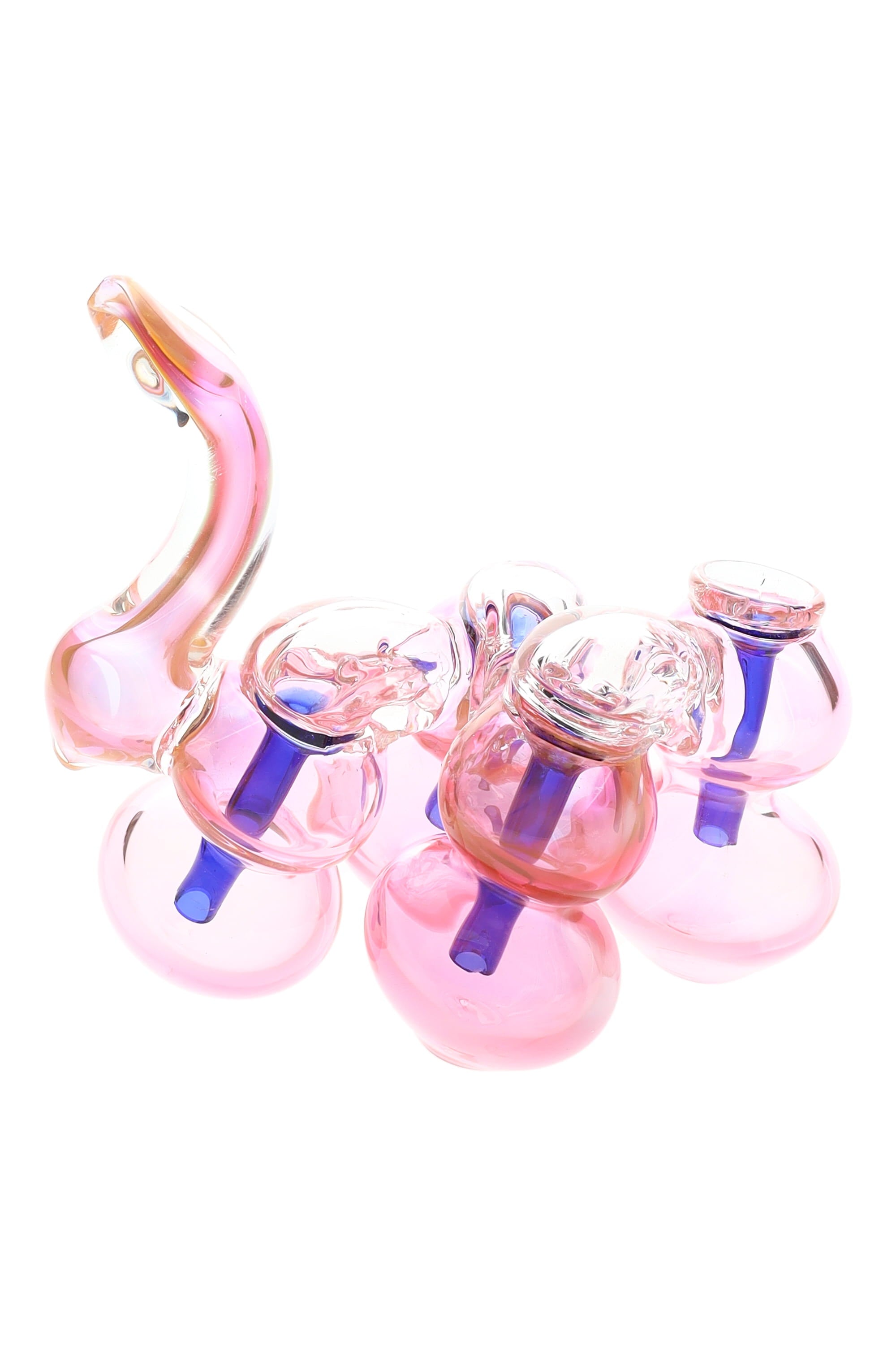 Primate Glass Gold Fumed Quadruple-Chamber Sherlock Bubbler “Quad Core” – 6″
