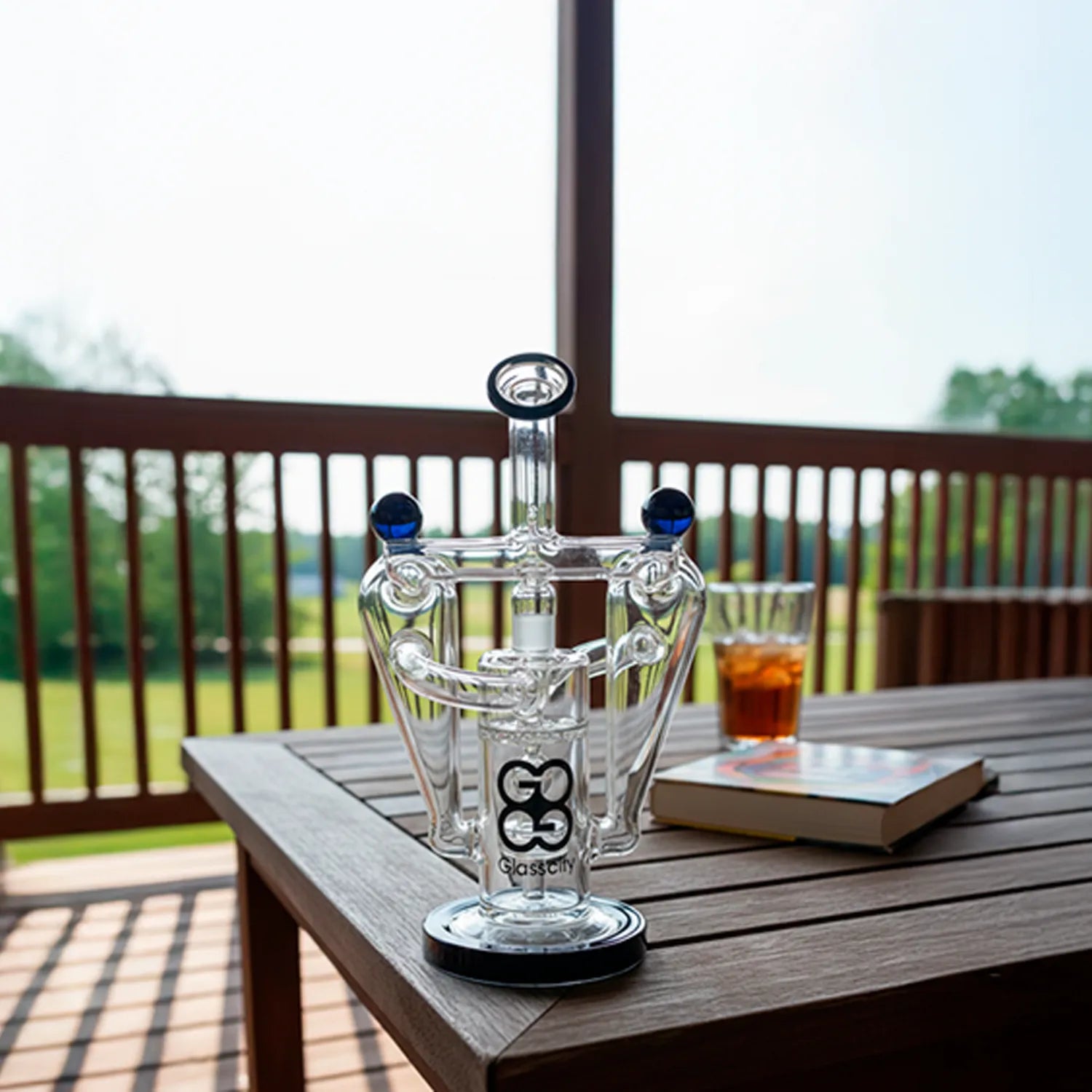 Glasscity Recycler Vapor Bubbler with Showerhead & Honeycomb Disc Perc
