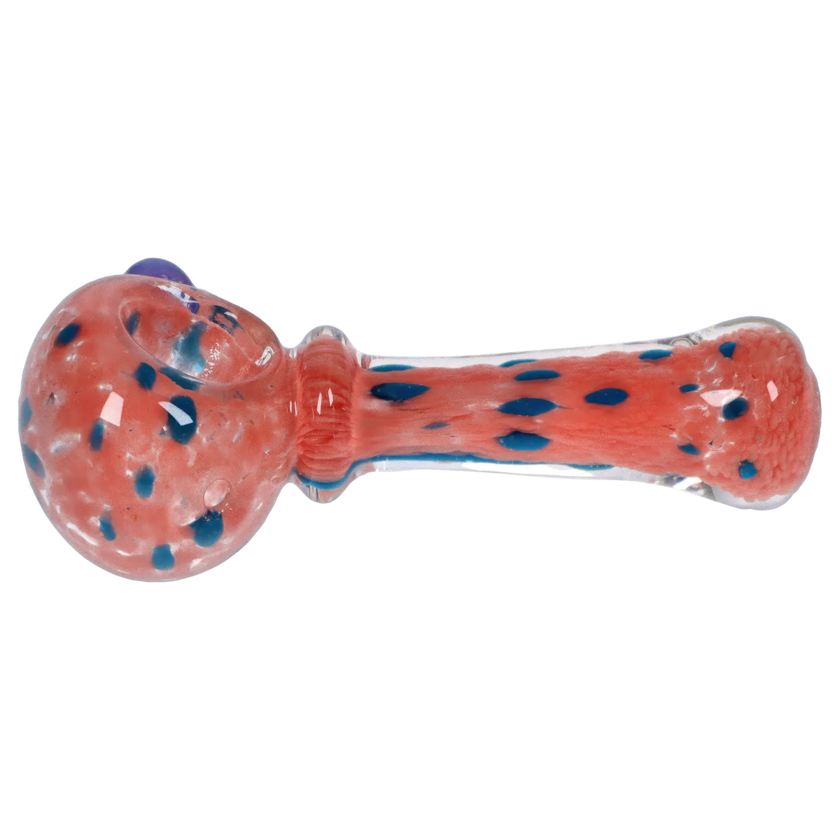 Grasscity Frit with Twisted Mouthpiece Spoon Pipe - 4 in.