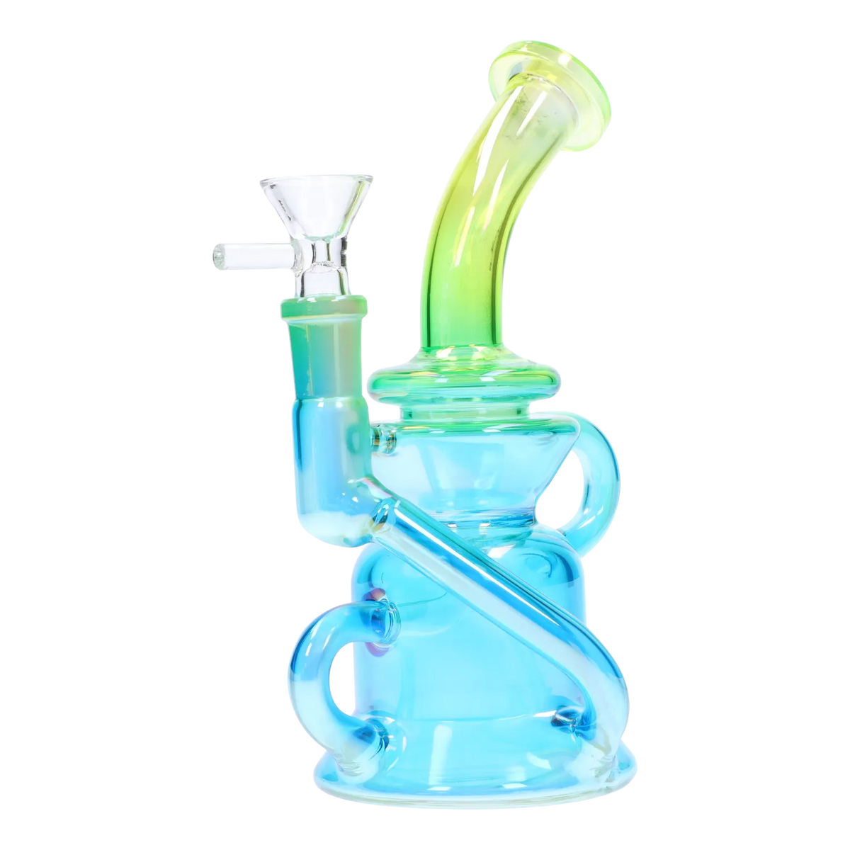 GC Bright Electroplated Recycler Bong - 8 in.