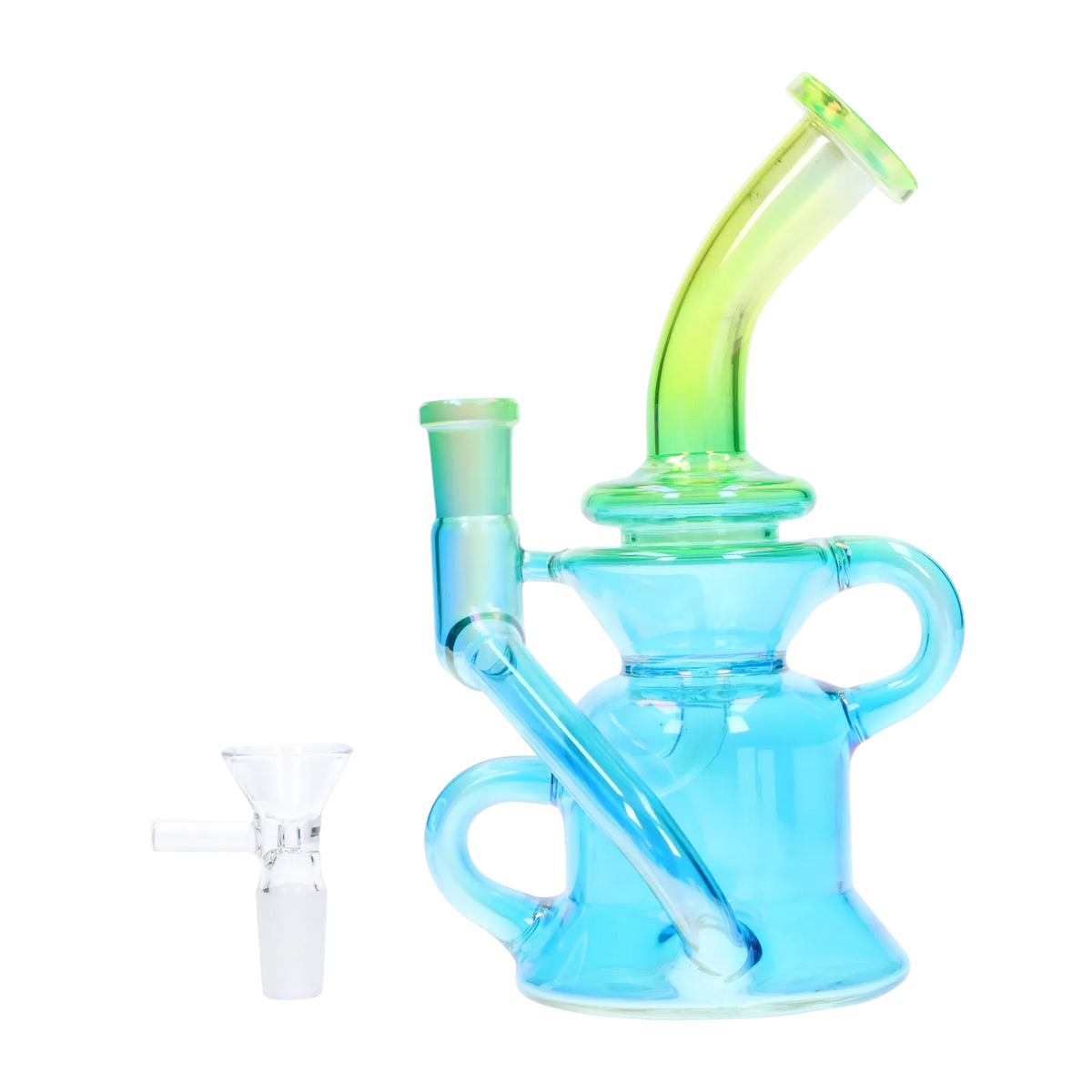 GC Bright Electroplated Recycler Bong - 8 in.