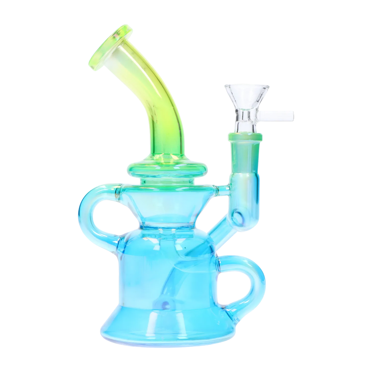 GC Bright Electroplated Recycler Bong - 8 in.