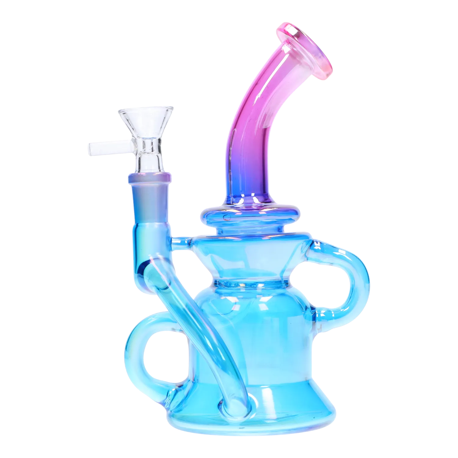 GC Bright Electroplated Recycler Bong - 8 in.