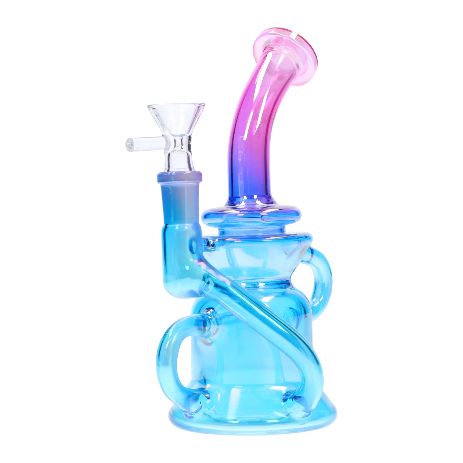 GC Bright Electroplated Recycler Bong - 8 in.