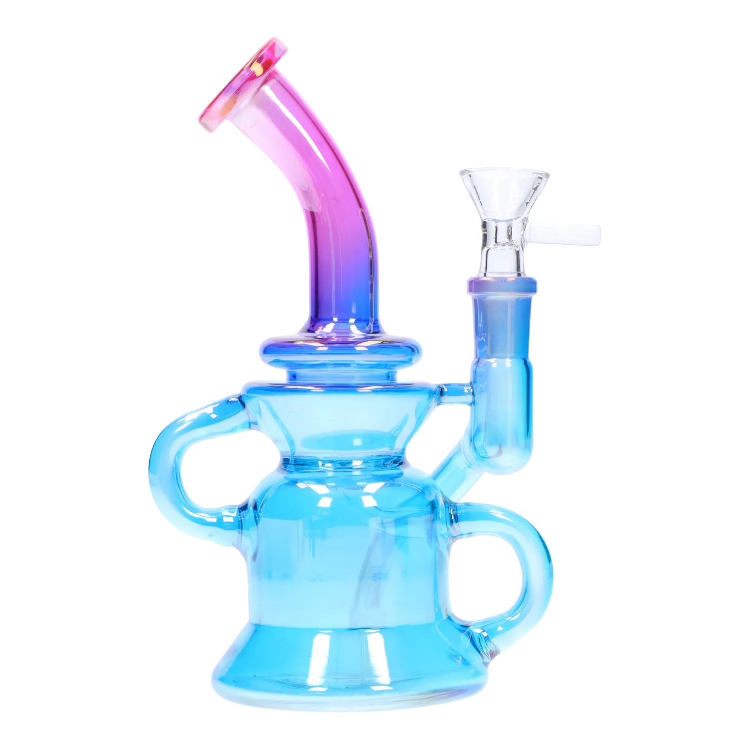 GC Bright Electroplated Recycler Bong - 8 in.