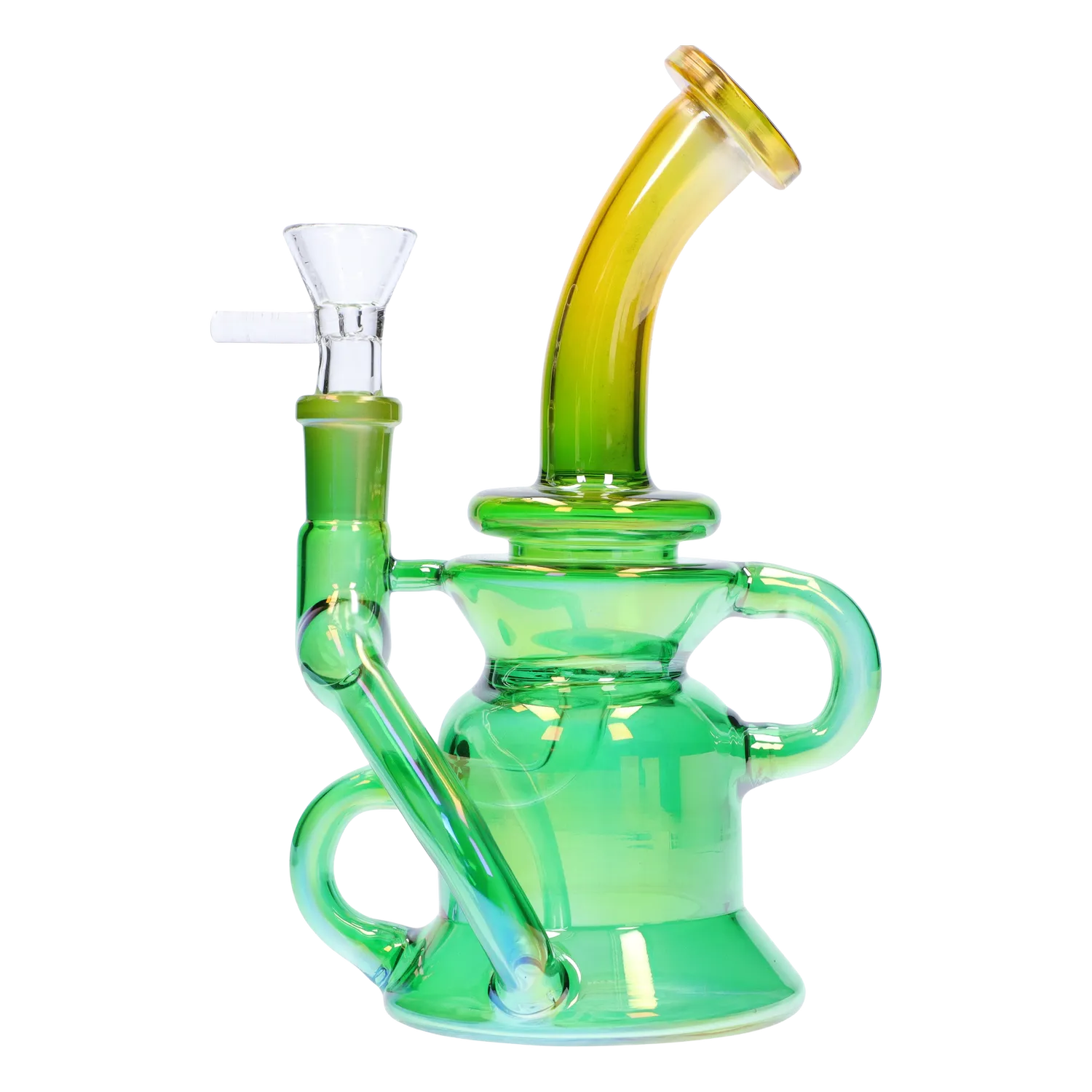 GC Bright Electroplated Recycler Bong - 8 in.