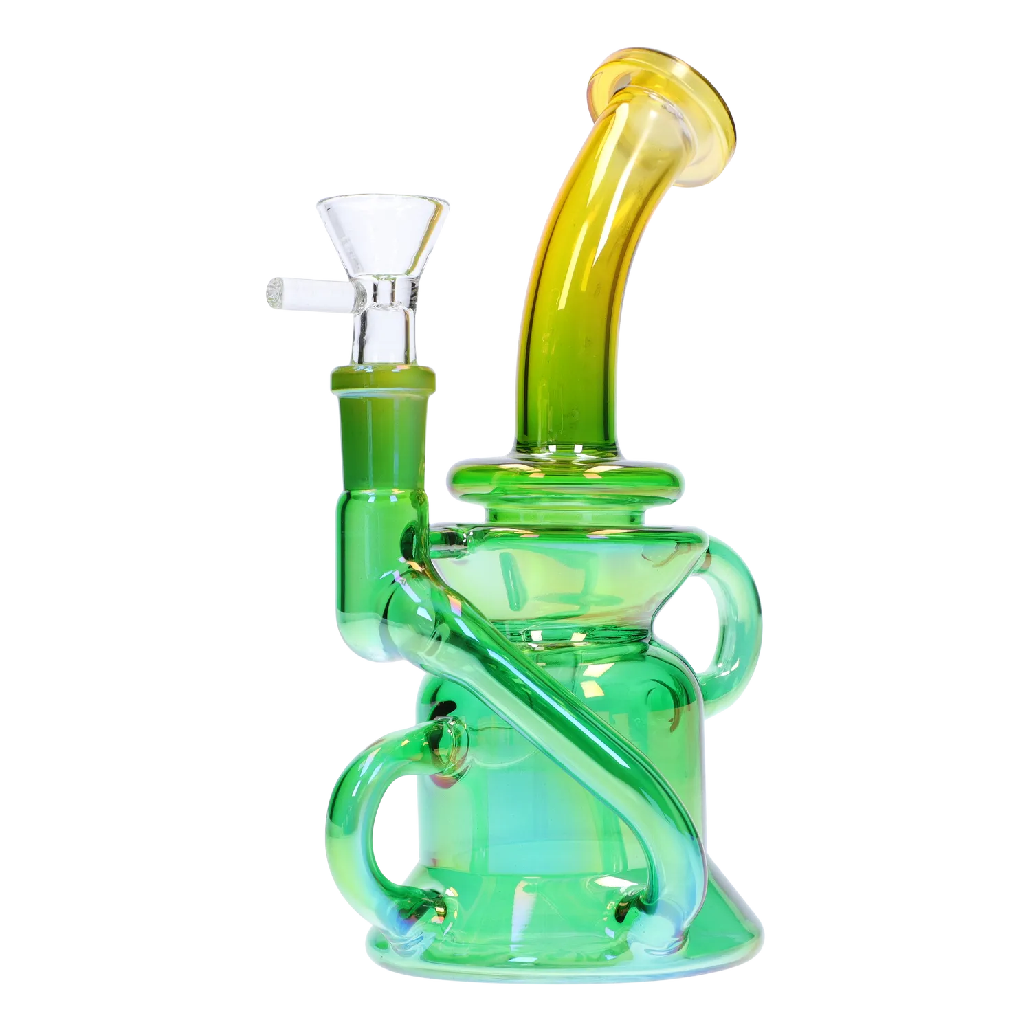 GC Bright Electroplated Recycler Bong - 8 in.