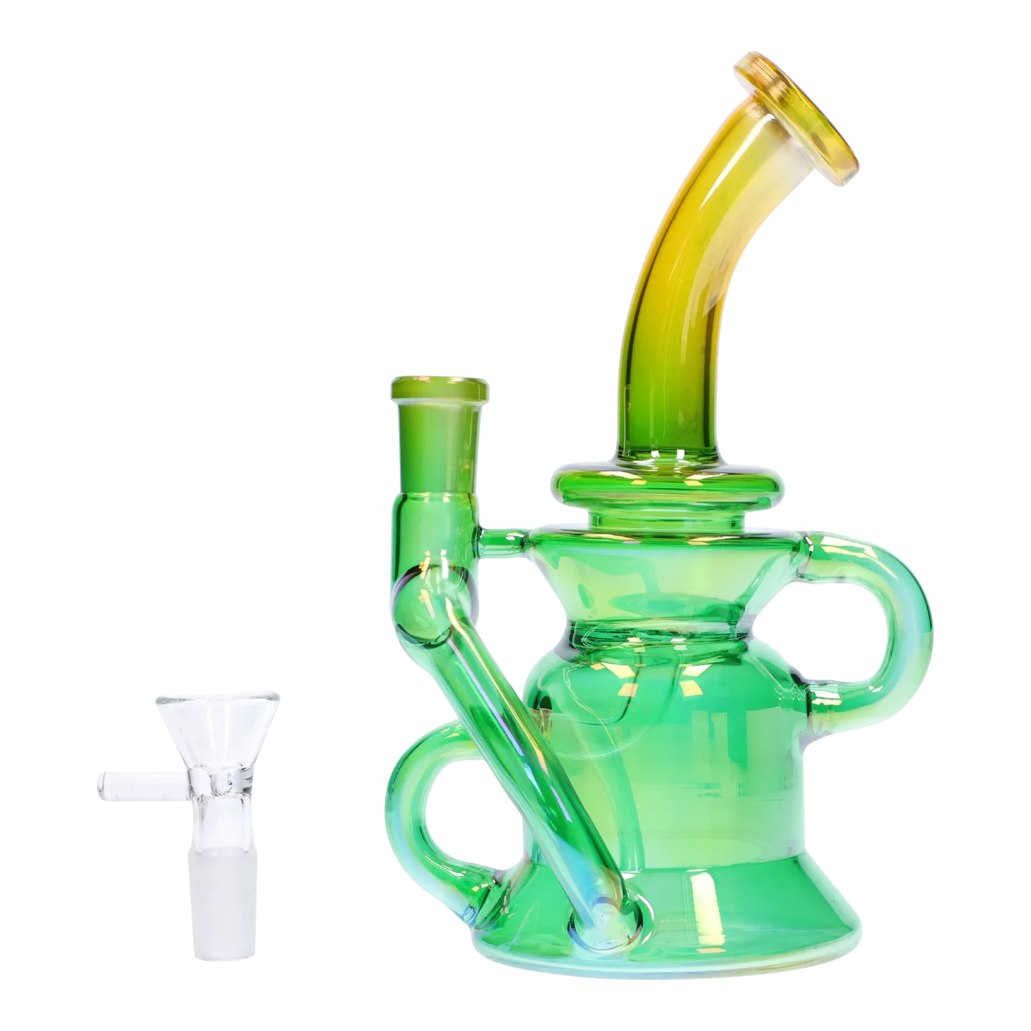 GC Bright Electroplated Recycler Bong - 8 in.