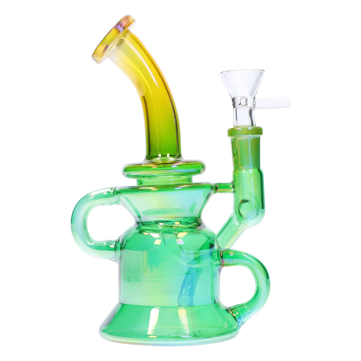 GC Bright Electroplated Recycler Bong - 8 in.