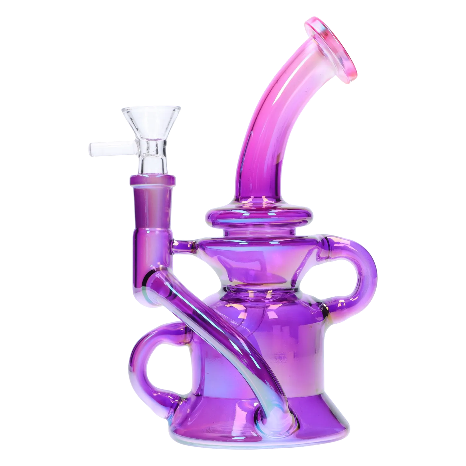 GC Bright Electroplated Recycler Bong - 8 in.