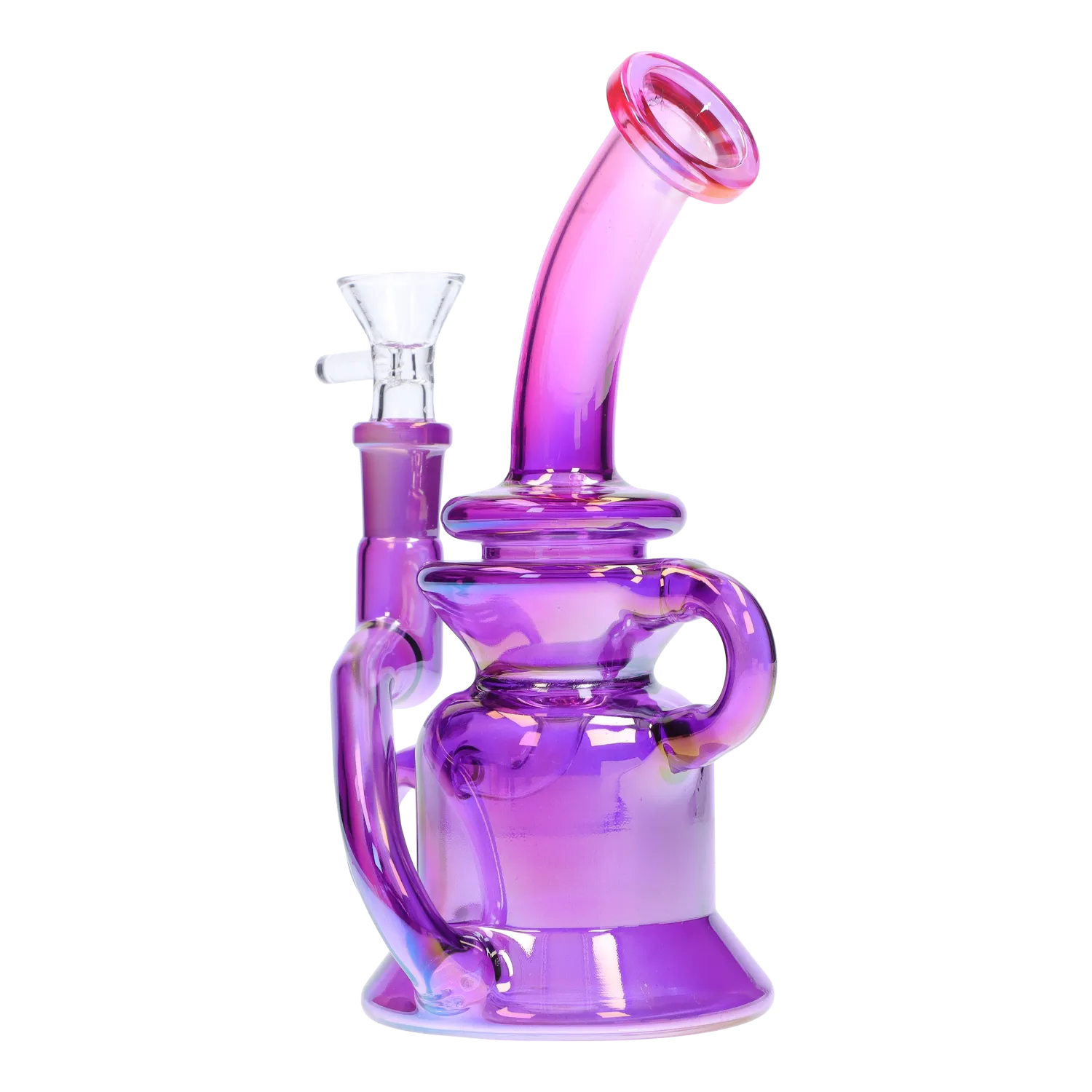 GC Bright Electroplated Recycler Bong - 8 in.