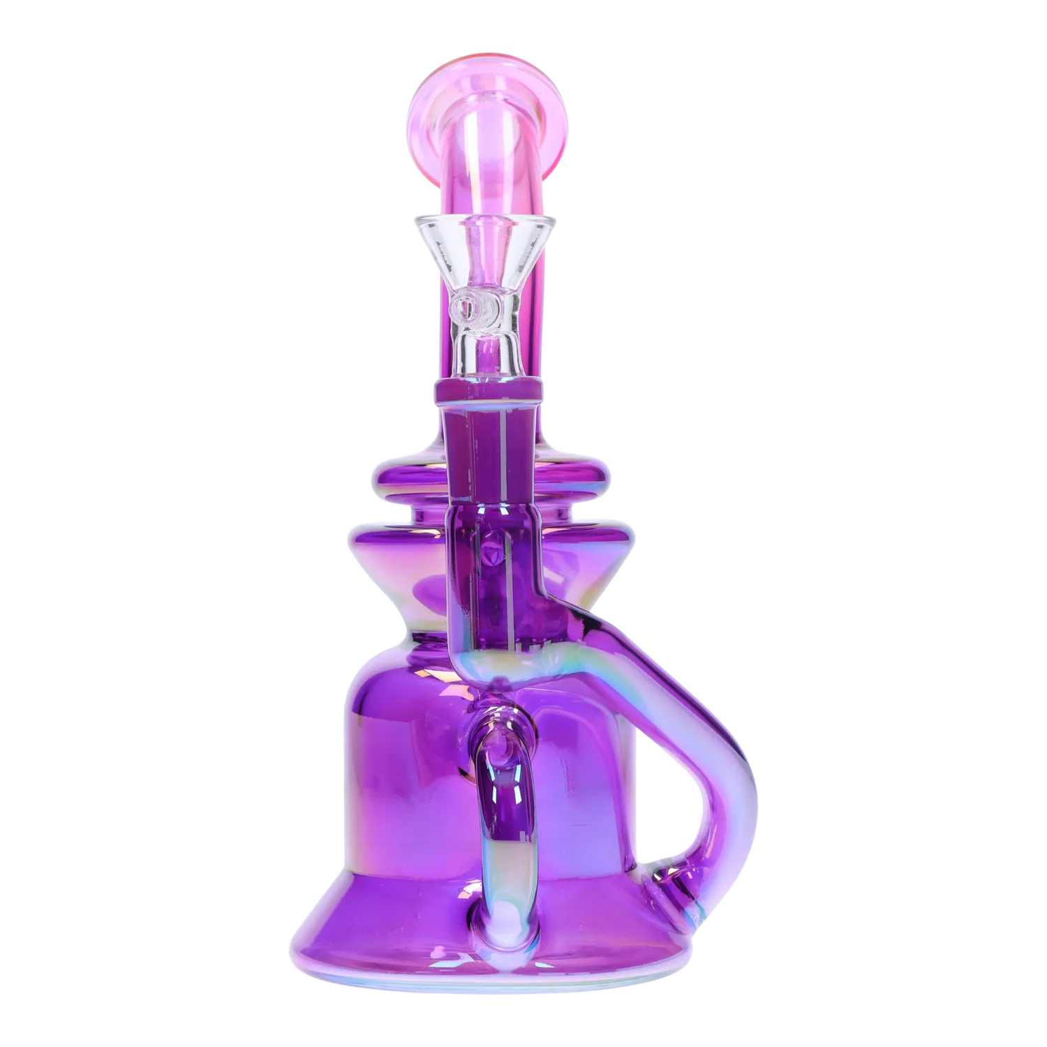 GC Bright Electroplated Recycler Bong - 8 in.