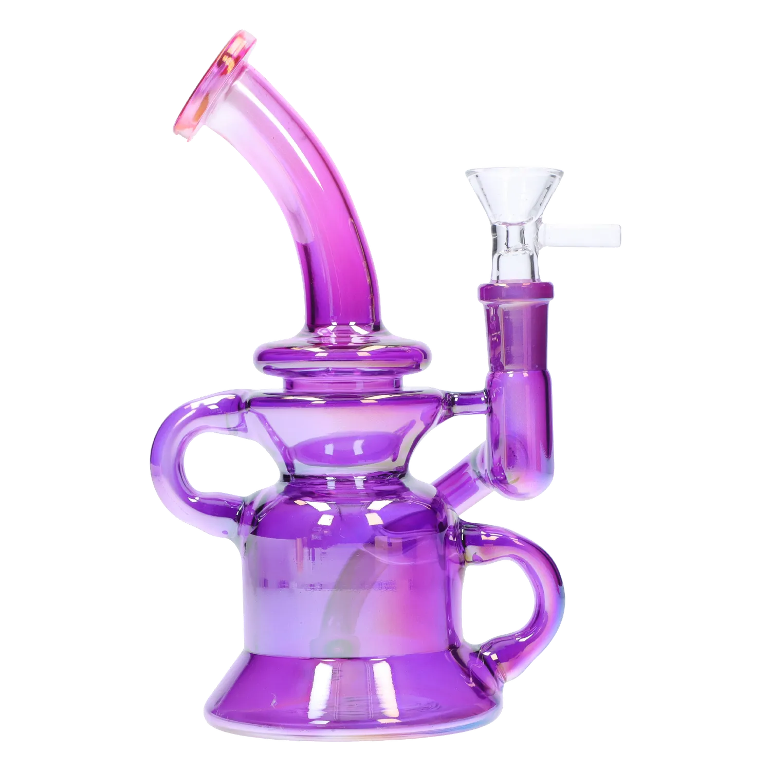 GC Bright Electroplated Recycler Bong - 8 in.