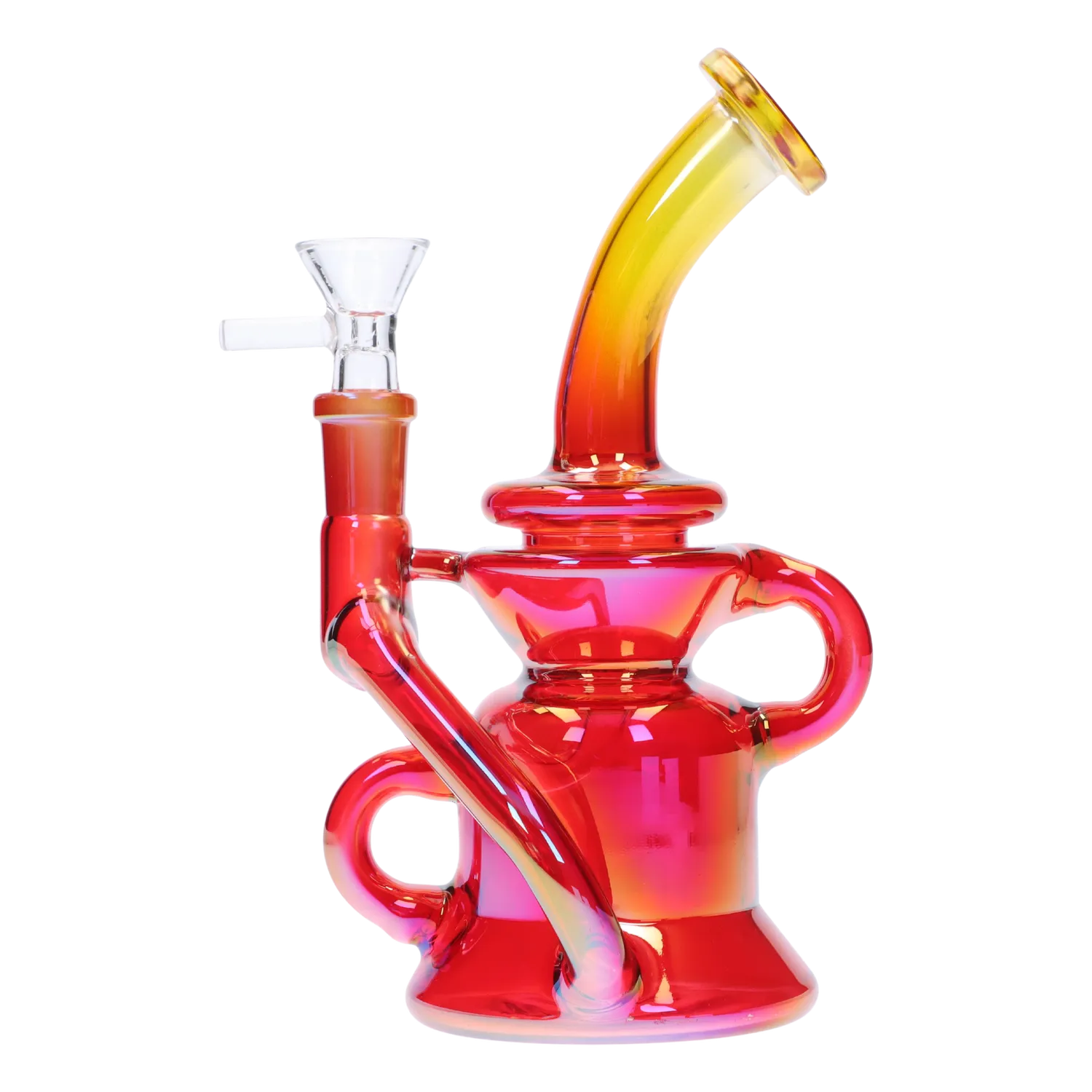 GC Bright Electroplated Recycler Bong - 8 in.