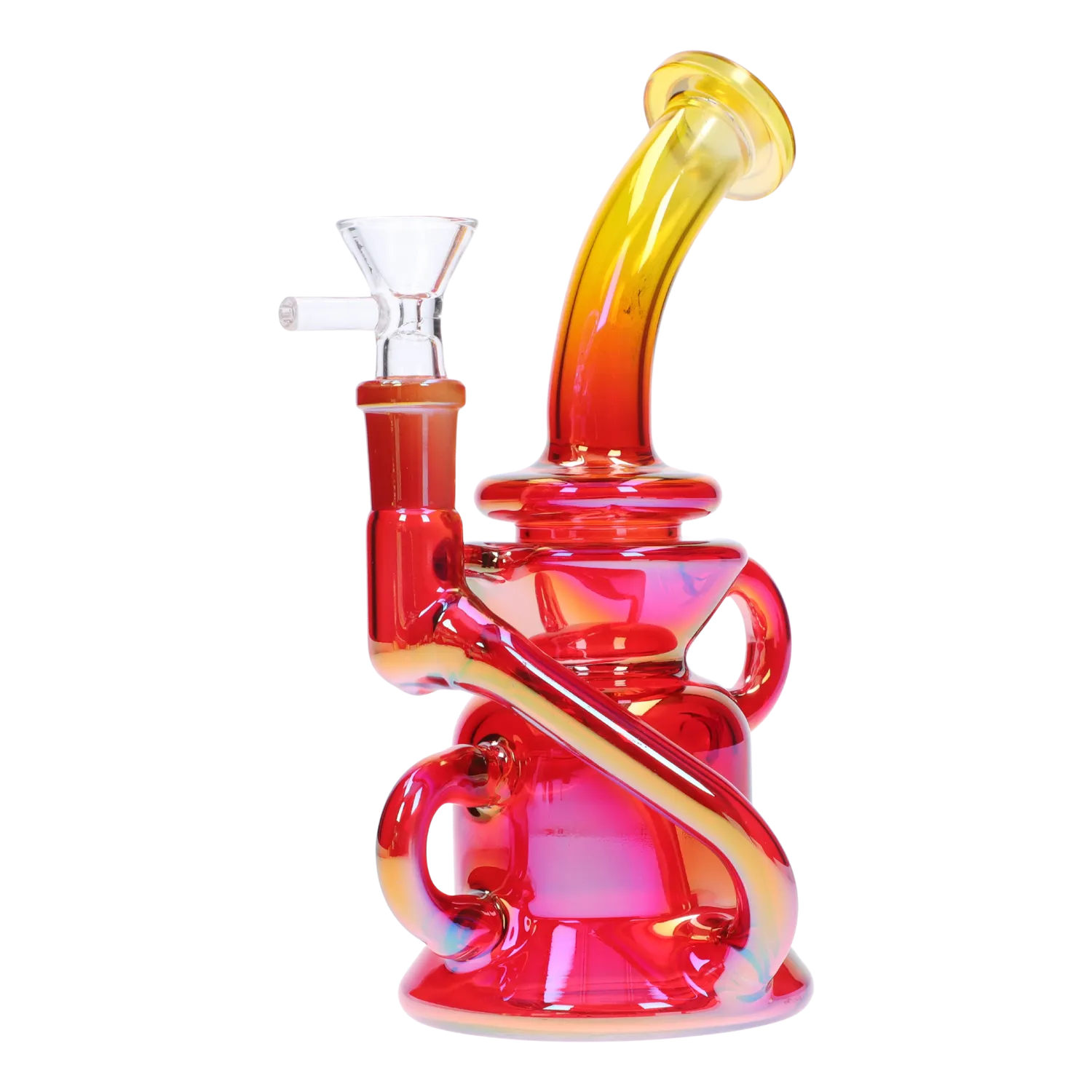 GC Bright Electroplated Recycler Bong - 8 in.