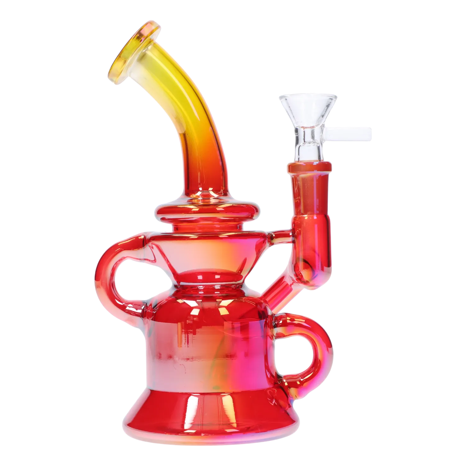 GC Bright Electroplated Recycler Bong - 8 in.