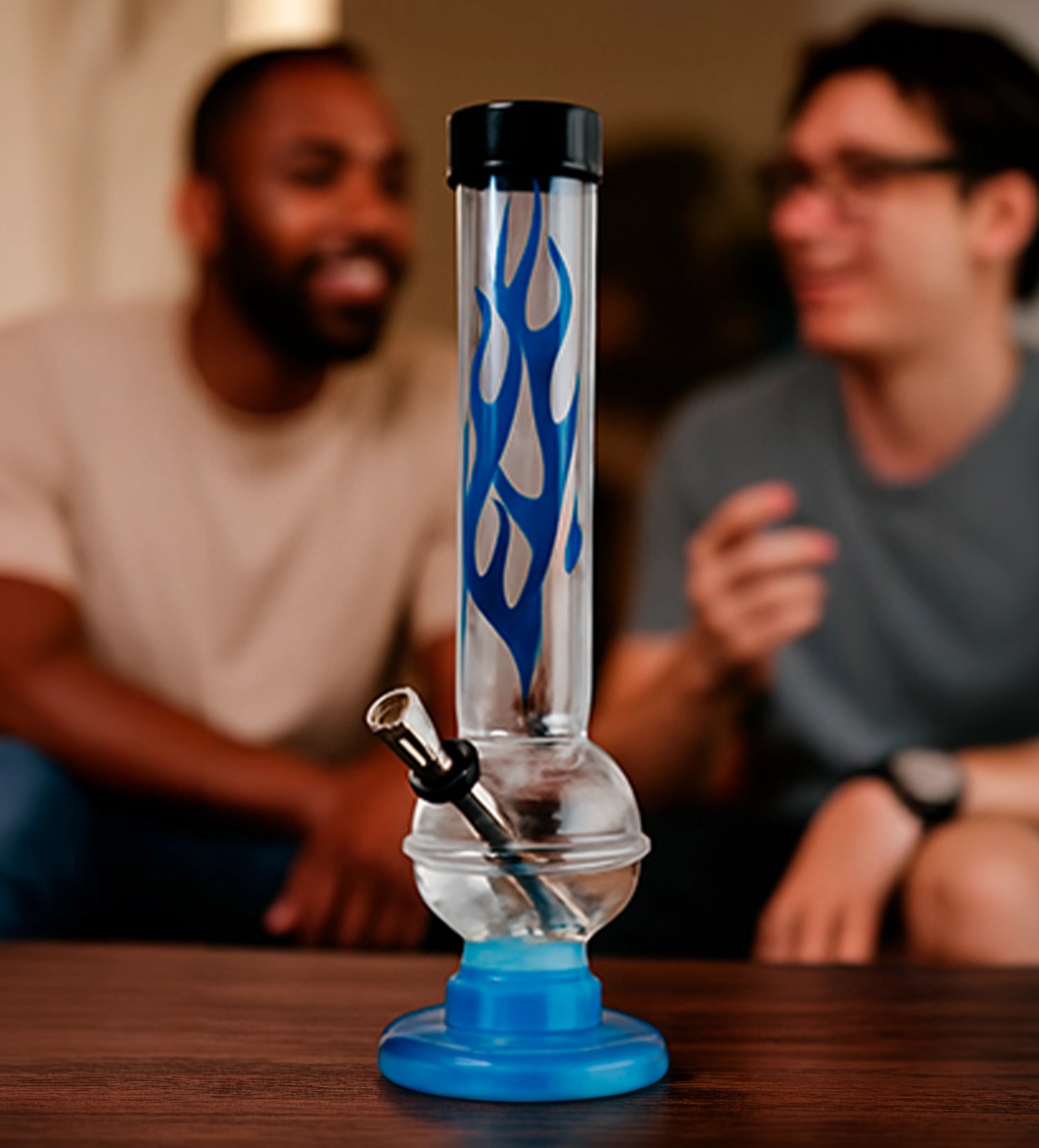 JM Plastics Flame Bubble Base Acrylic Bong - 12 in.