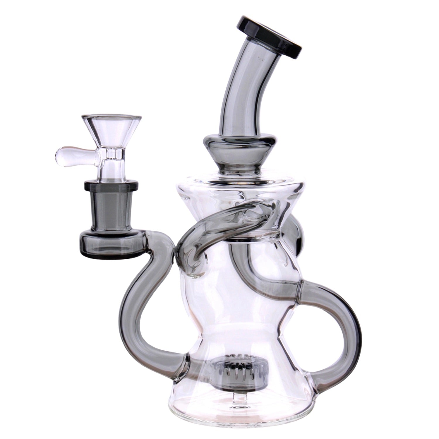 GC Color Perc & Tube Recycler Bong - 7 in.