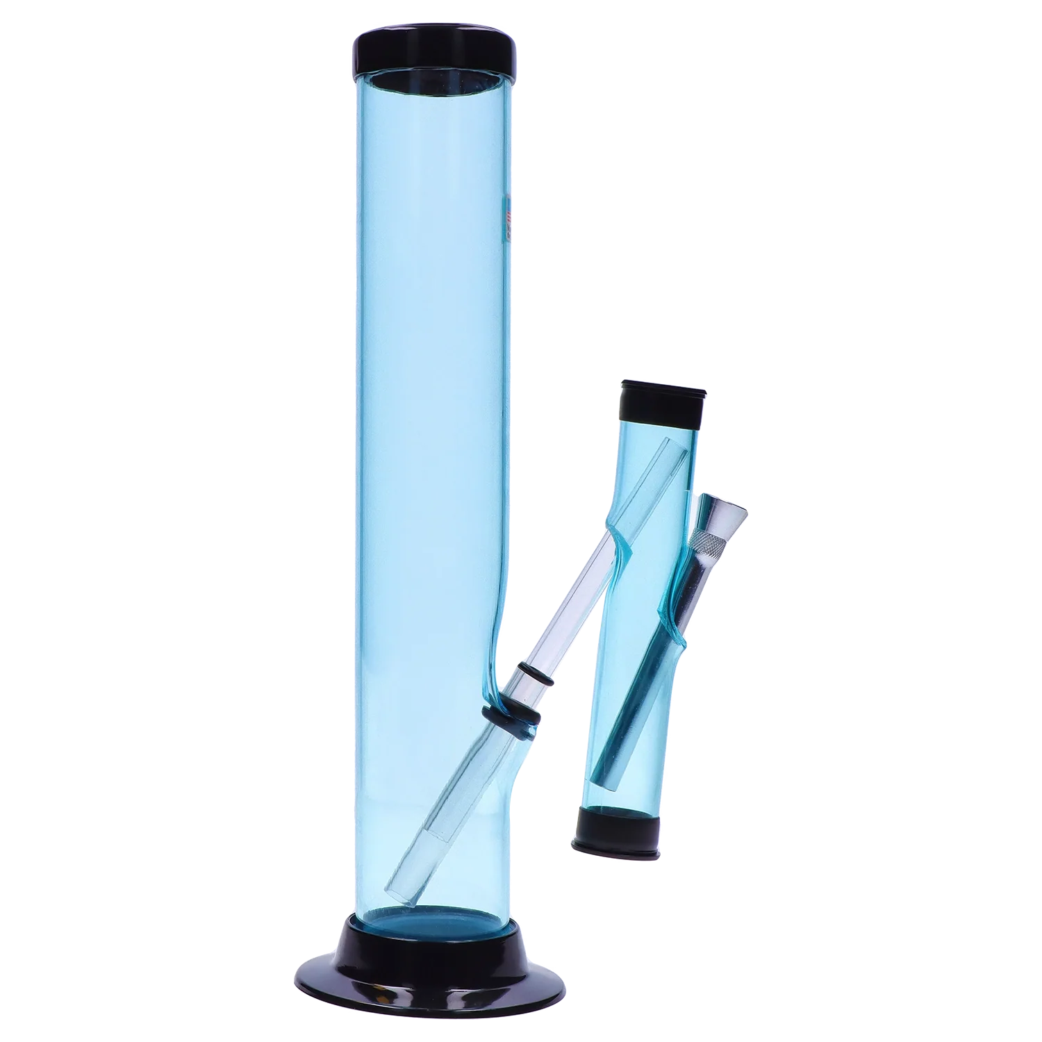 JM Plastics Double Trouble Straight Tube Acrylic Bong - 12 in.
