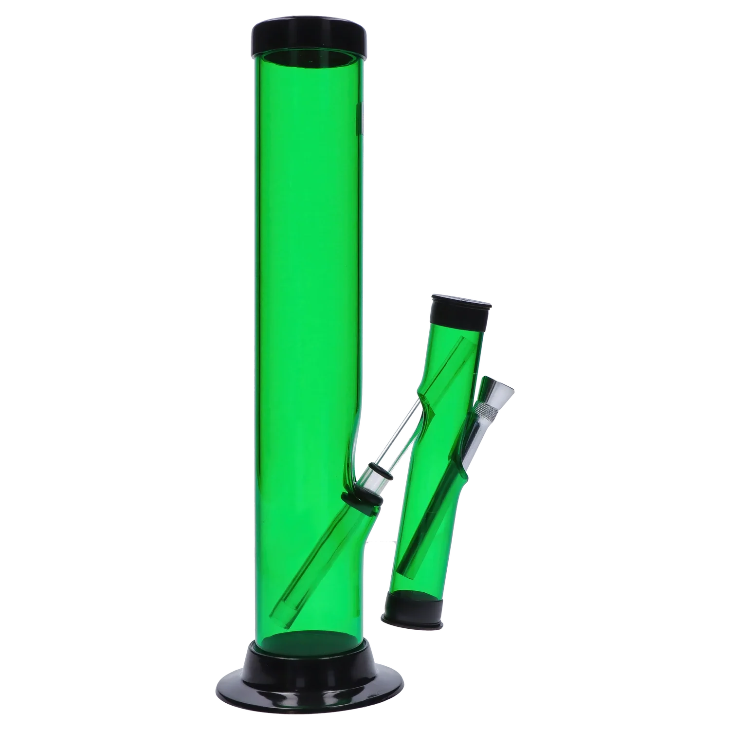 JM Plastics Double Trouble Straight Tube Acrylic Bong - 12 in.