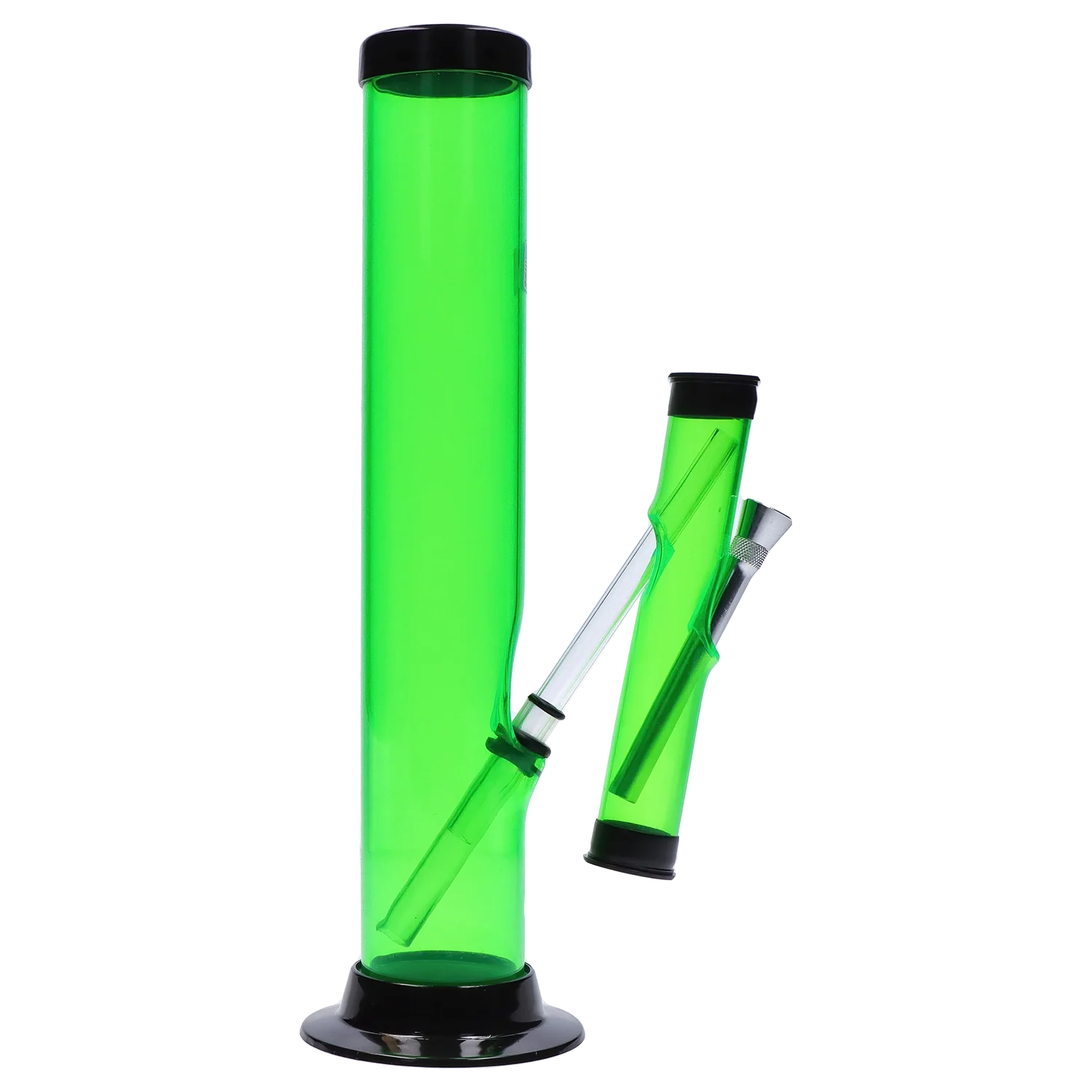 JM Plastics Double Trouble Straight Tube Acrylic Bong - 12 in.