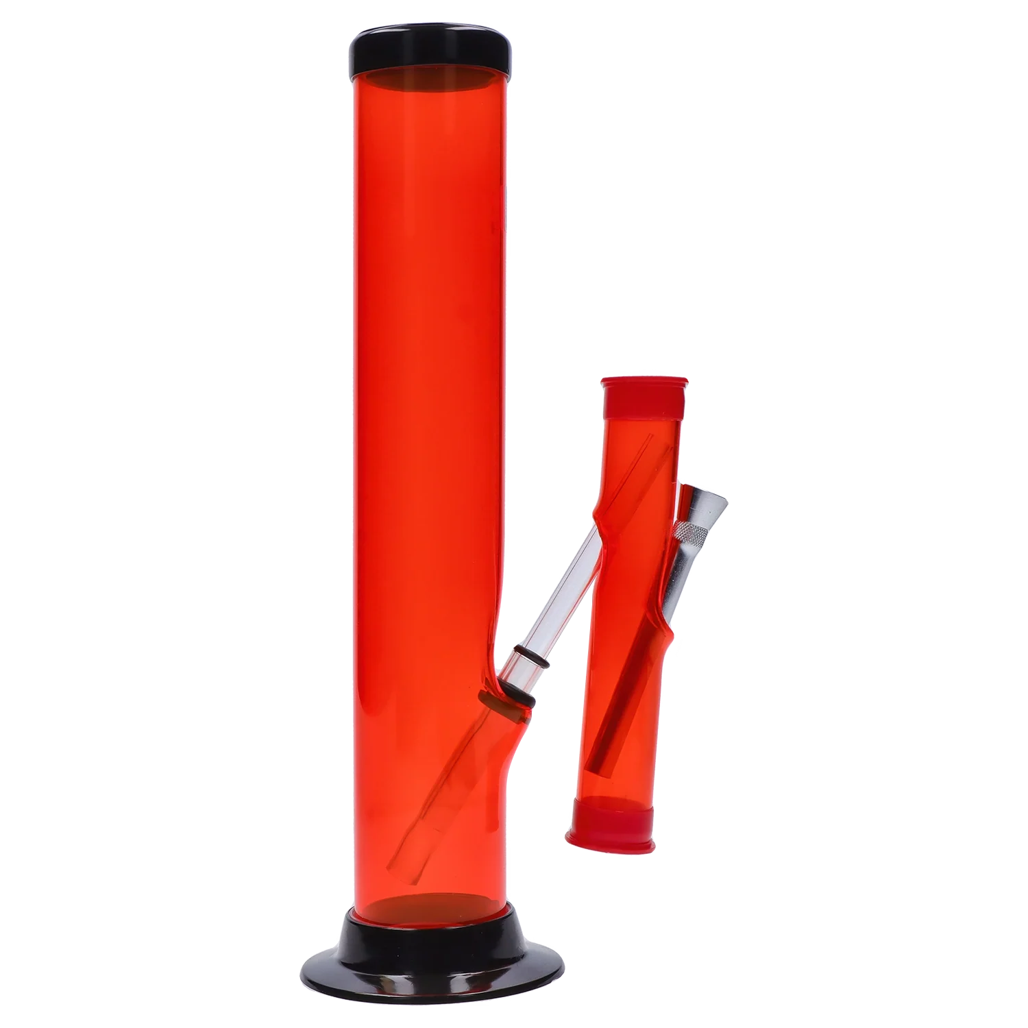 JM Plastics Double Trouble Straight Tube Acrylic Bong - 12 in.