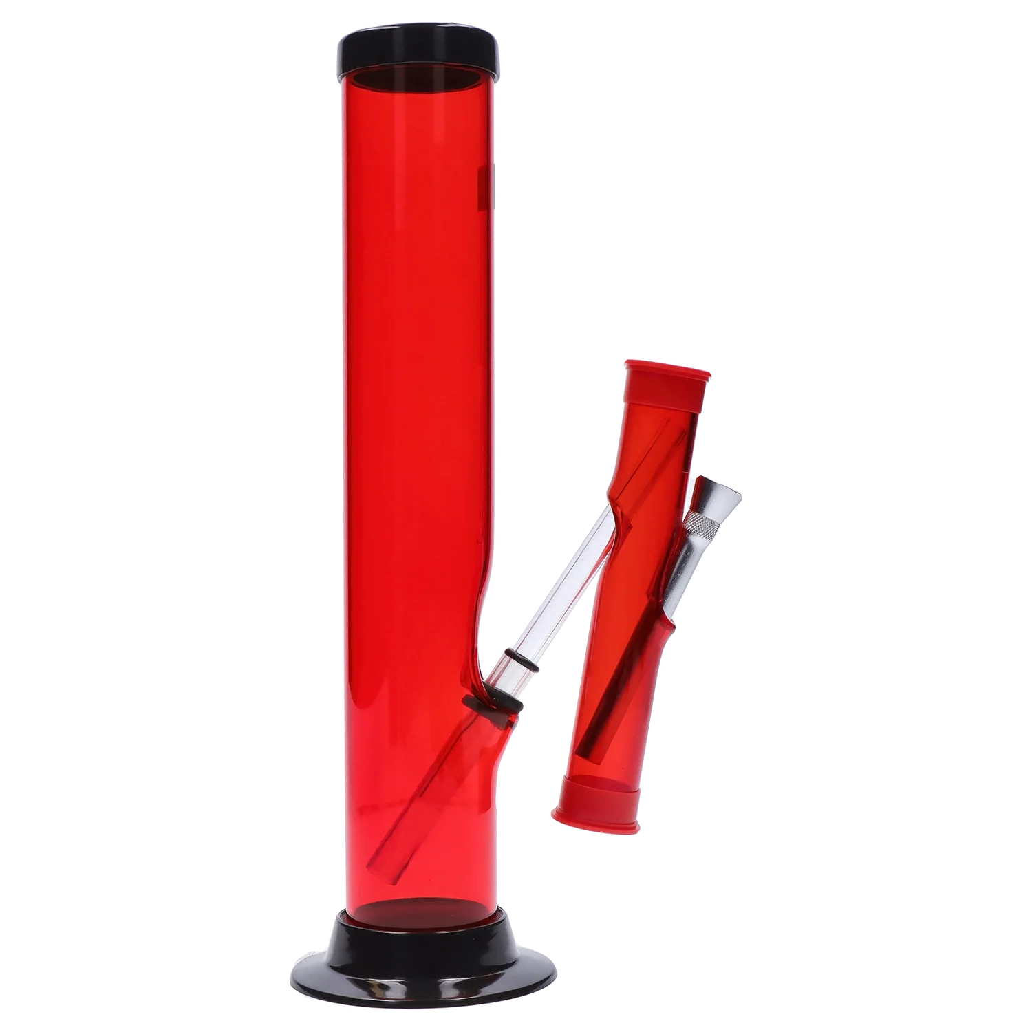JM Plastics Double Trouble Straight Tube Acrylic Bong - 12 in.