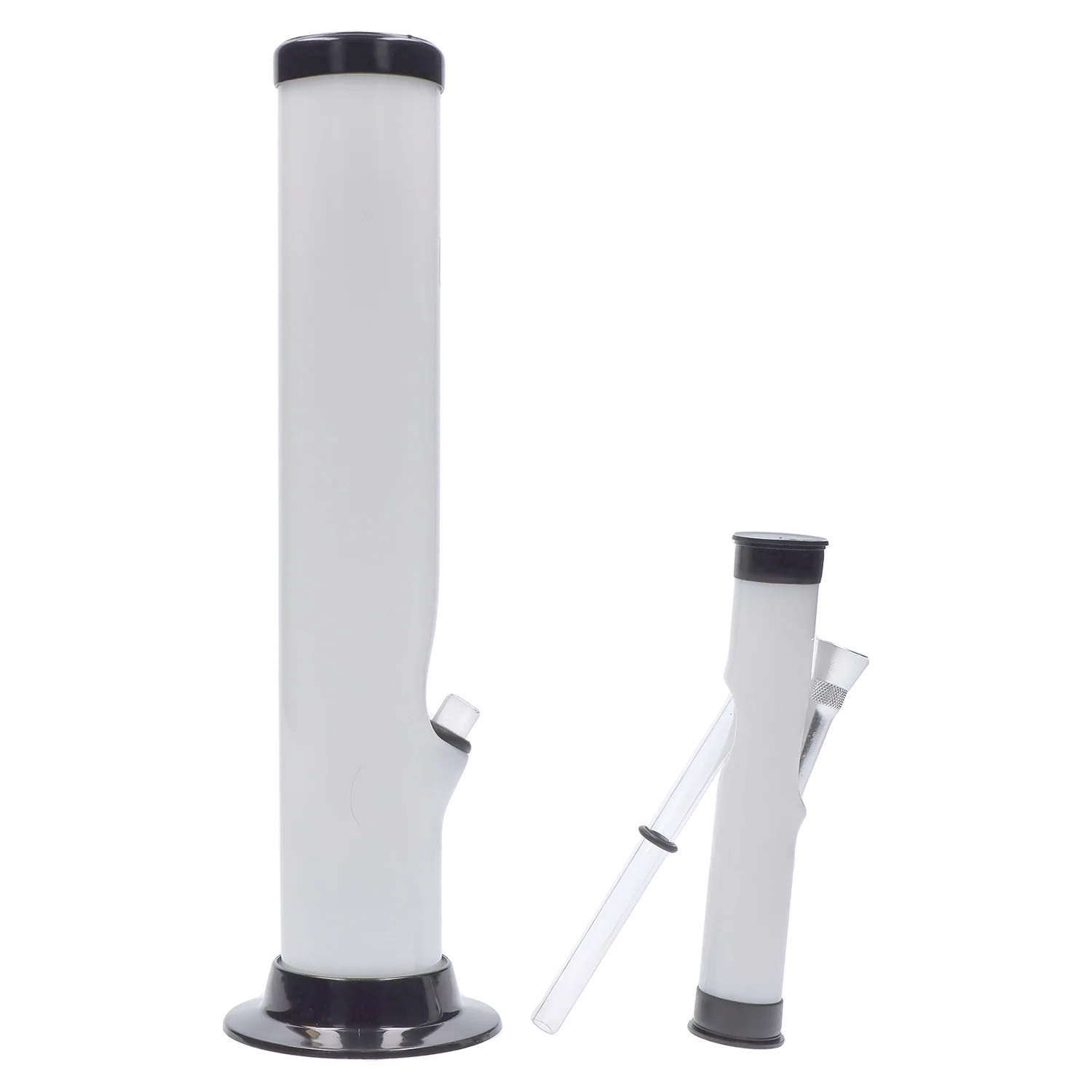 JM Plastics Double Trouble Straight Tube Acrylic Bong - 12 in.