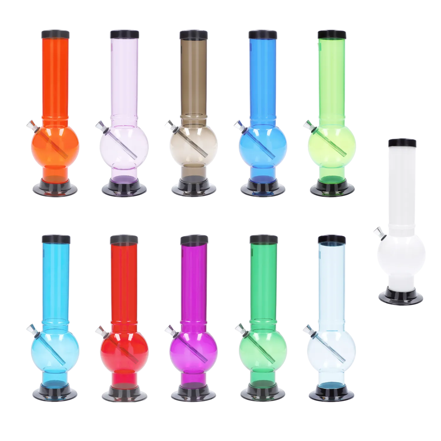 JM Plastics Large Bubble Base Acrylic Bong - 12 in.