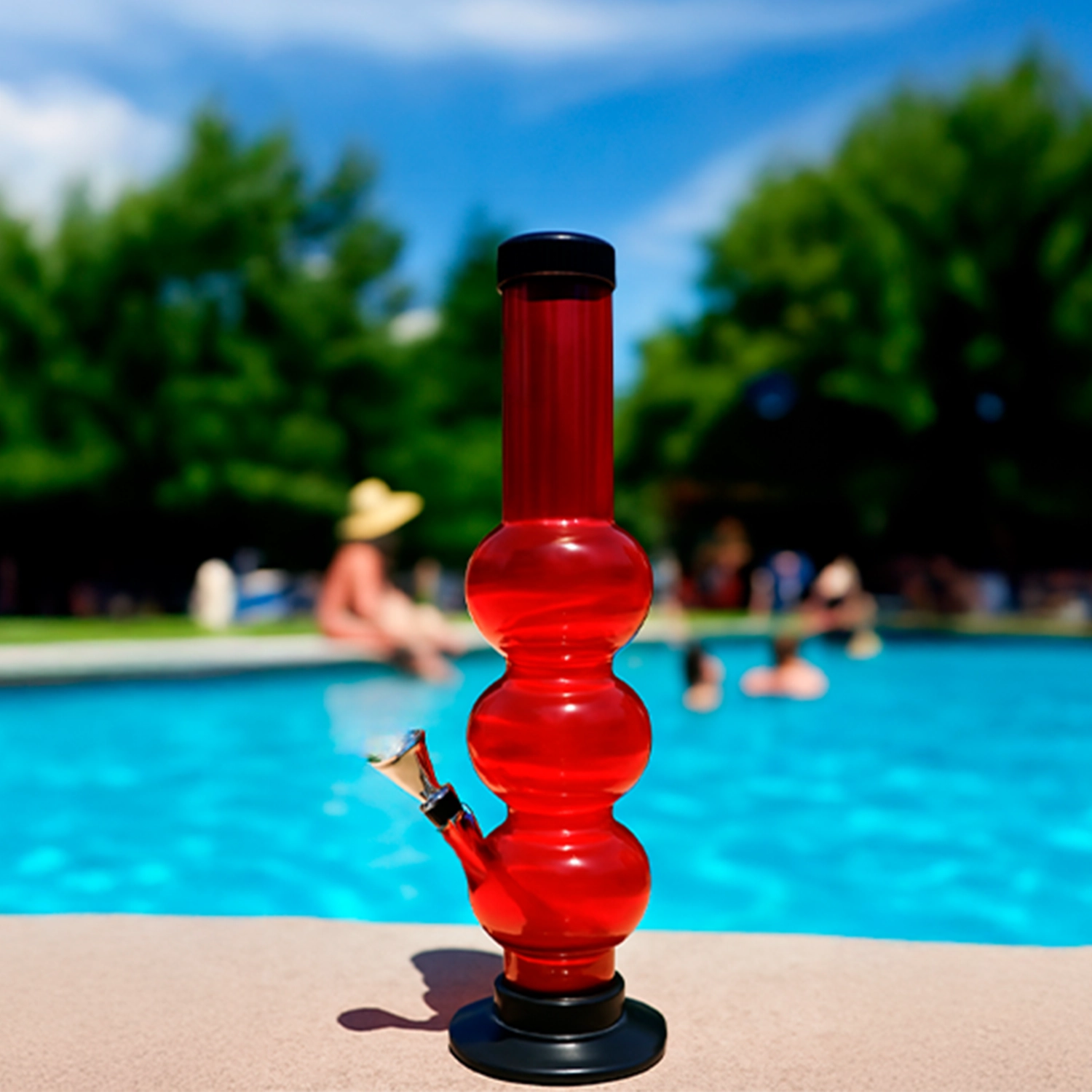 JM Plastics Triple Bubble Acrylic Bong - 12 in.