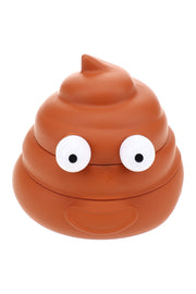 Primate Glass Plastic & Metal Poop Emoji Herb Grinder “Cheeky Chomp” – 1¾″ – Assorted Colors