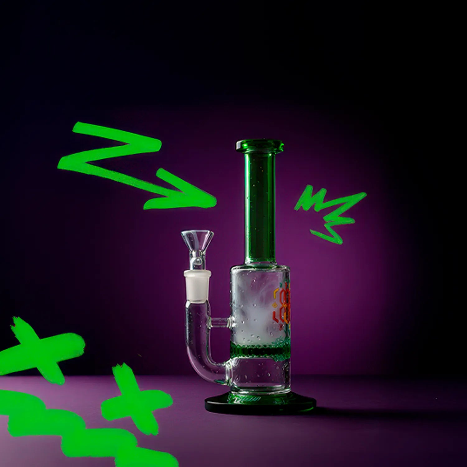 Glasscity Straight Tube Colored Glass Bong