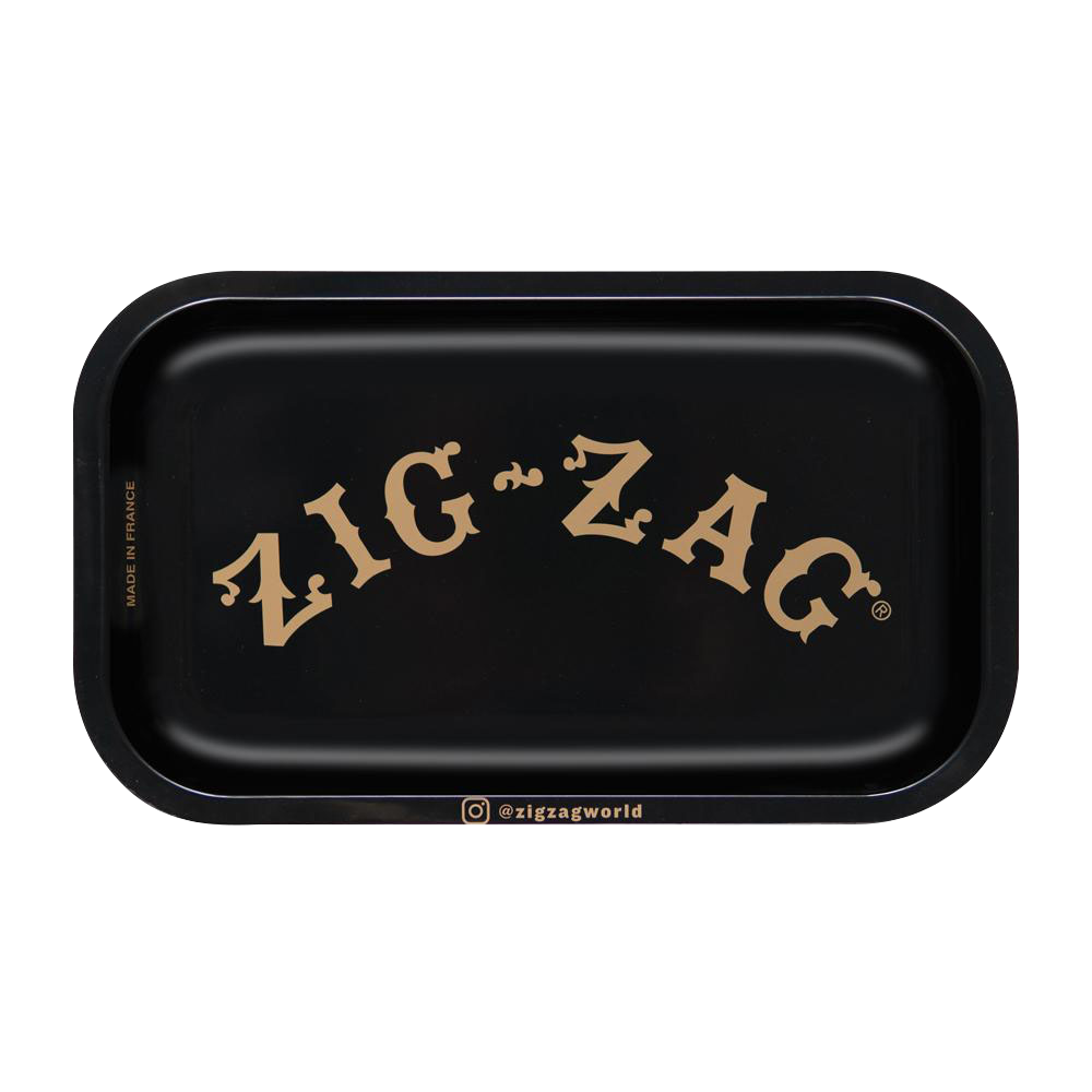 Zig Zag Small Metal Black Rolling Tray