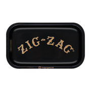 Zig Zag Small Metal Black Rolling Tray