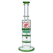GC Bent Neck Bong w/Triple Honey Comb Perc-Green-9.5 in