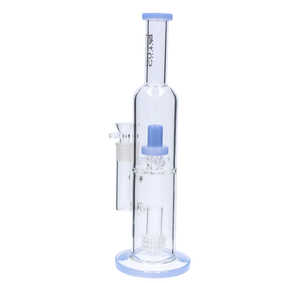 Lotus Dual Perc with Colour Accents Bong - 15 in.